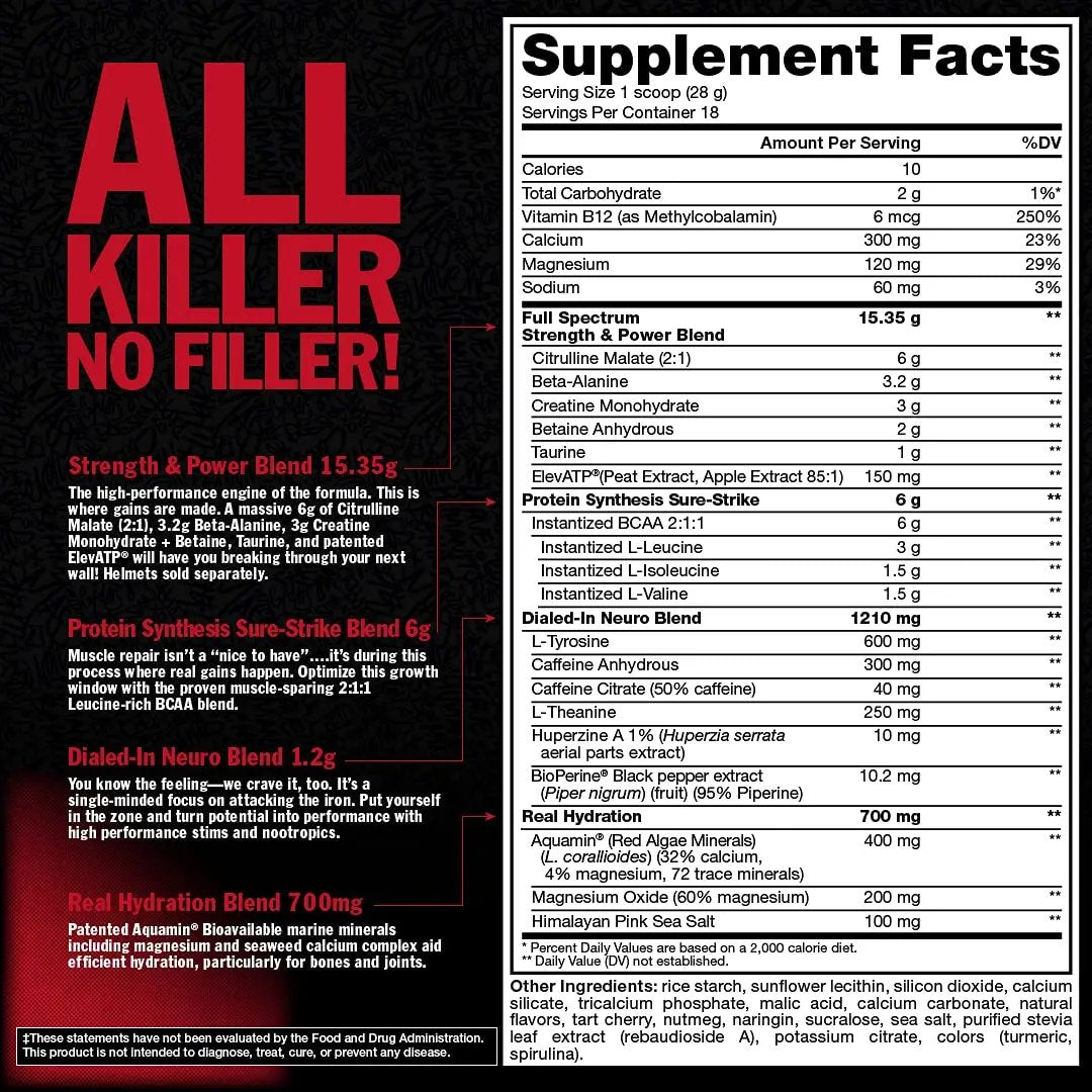 Mutant Madness All-in | Full Dosed Pre-Workout - Tropical Cyclone - 18 Serving - 504 g (17.8oz)