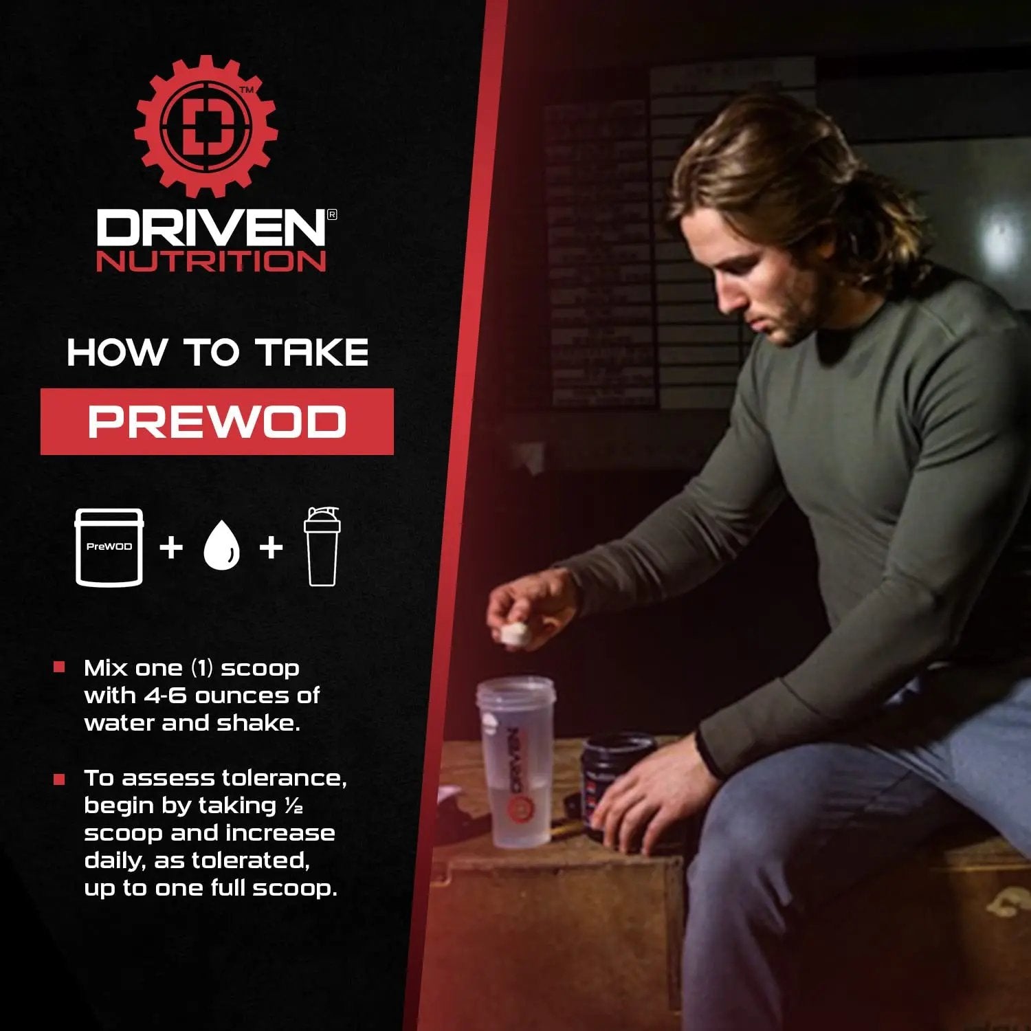 Driven PREWOD Energy Matrix, 50 Servings - Pre-Workout Supplement with Caffeine & Beta-Alanine - Energy, Focus, Strength, & Endurance for High-Intensity Training & Weight Lifting - Green Apple