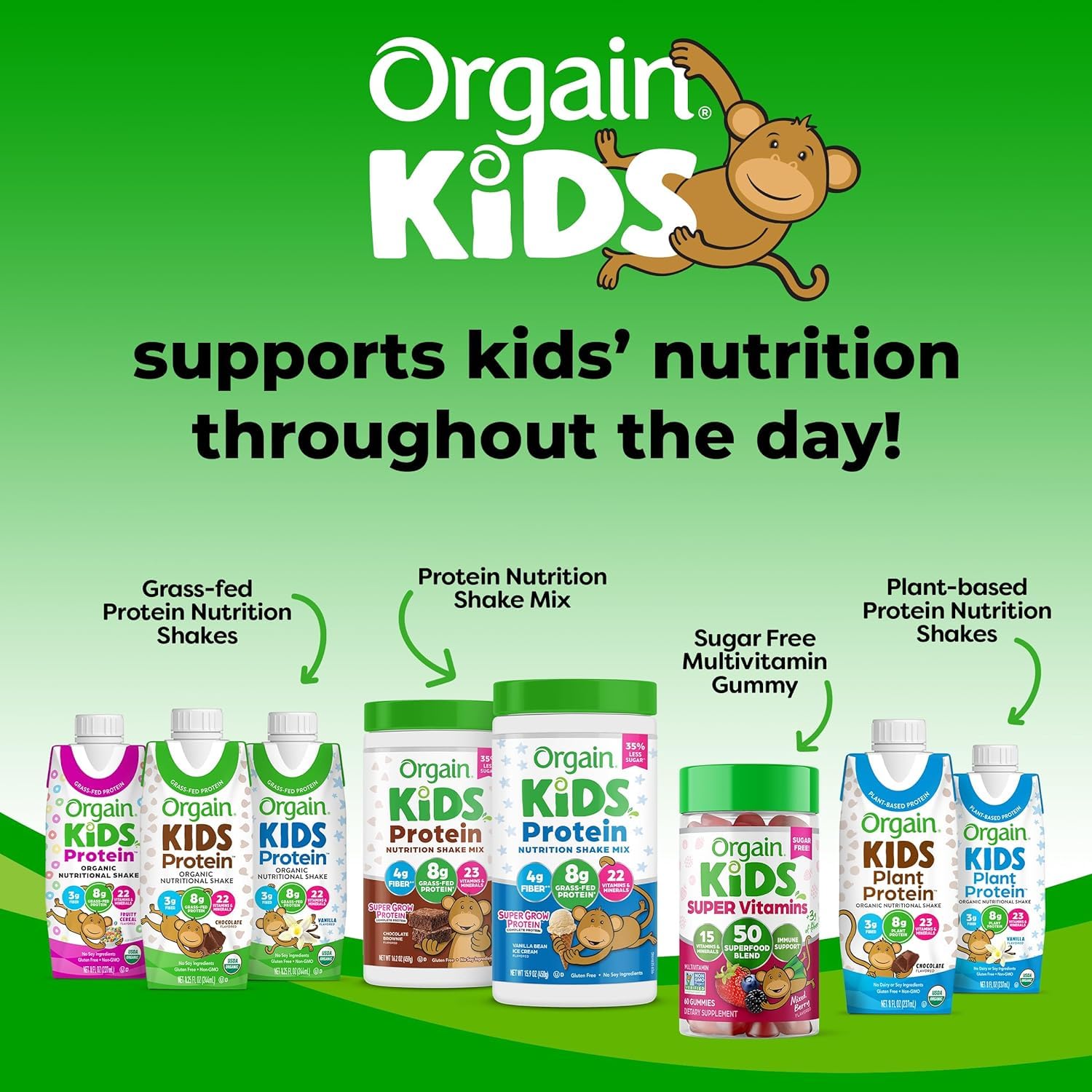 Orgain Organic Kids Nutritional Protein Shake, Fruity Cereal - Kids Snacks with 8g Dairy Orgain
