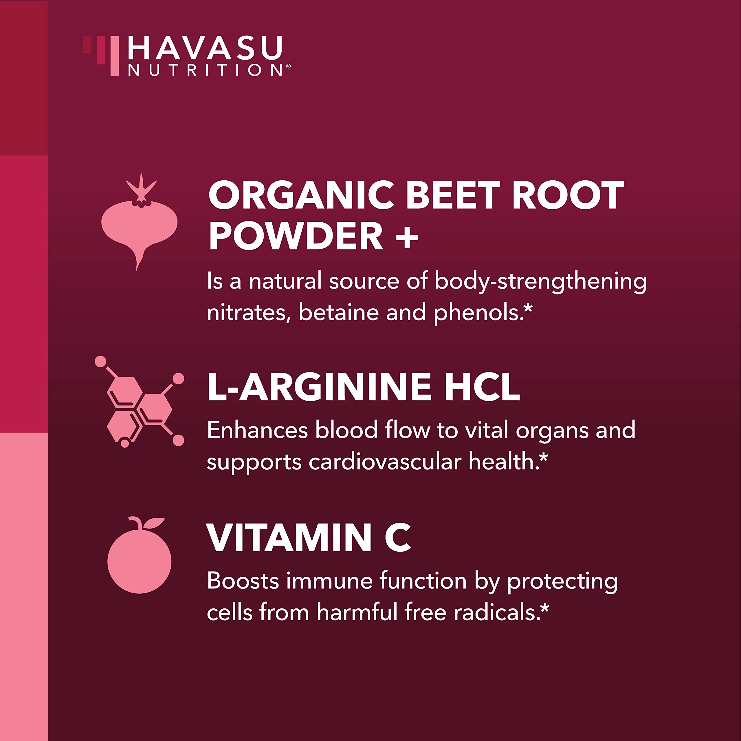 Organic Beet Root Powder with BCAA and L-Arginine for Energy and Stamina Support HAVASU NUTRITION
