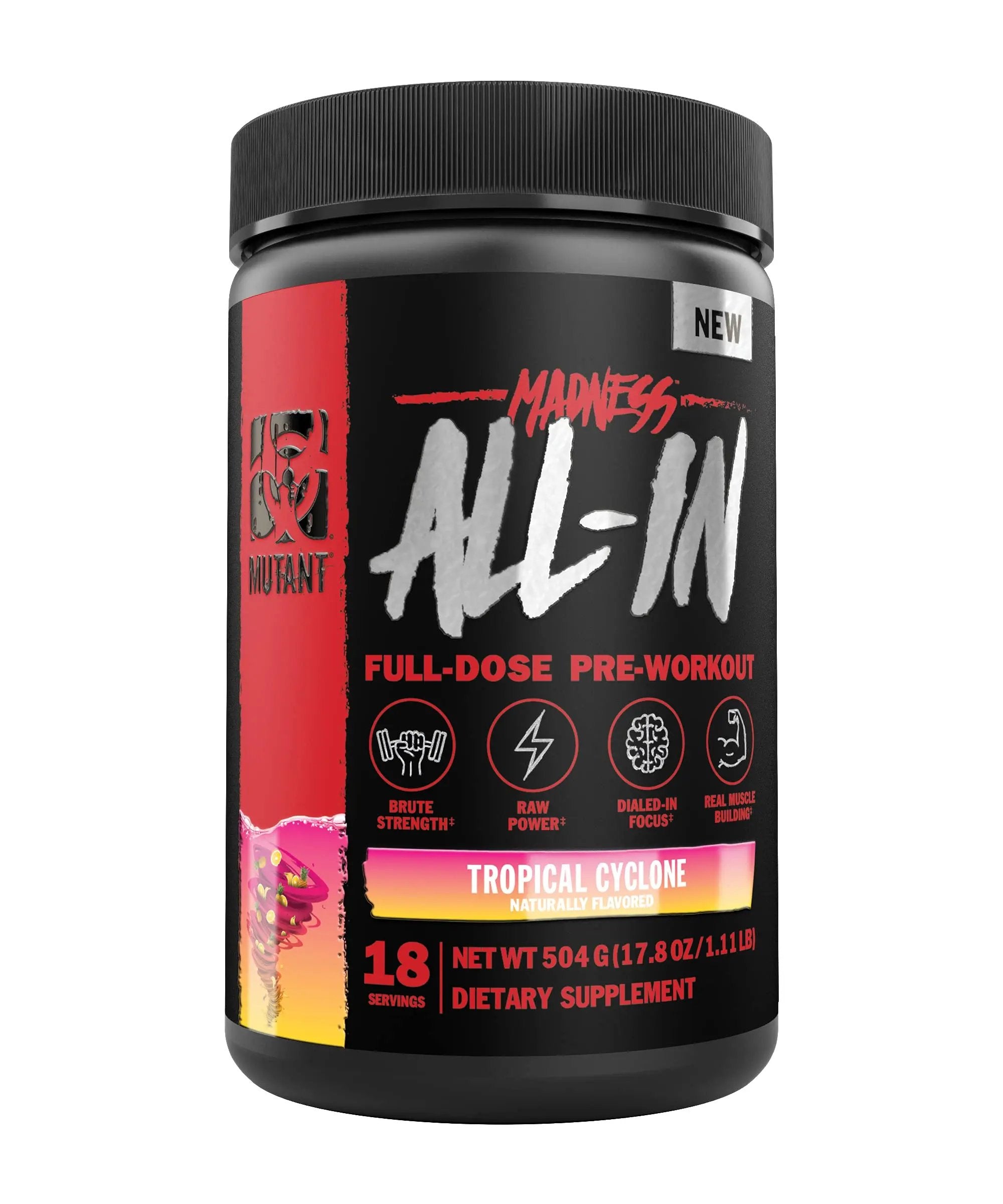 Mutant Madness All-in | Full Dosed Pre-Workout - Tropical Cyclone - 18 Serving - 504 g