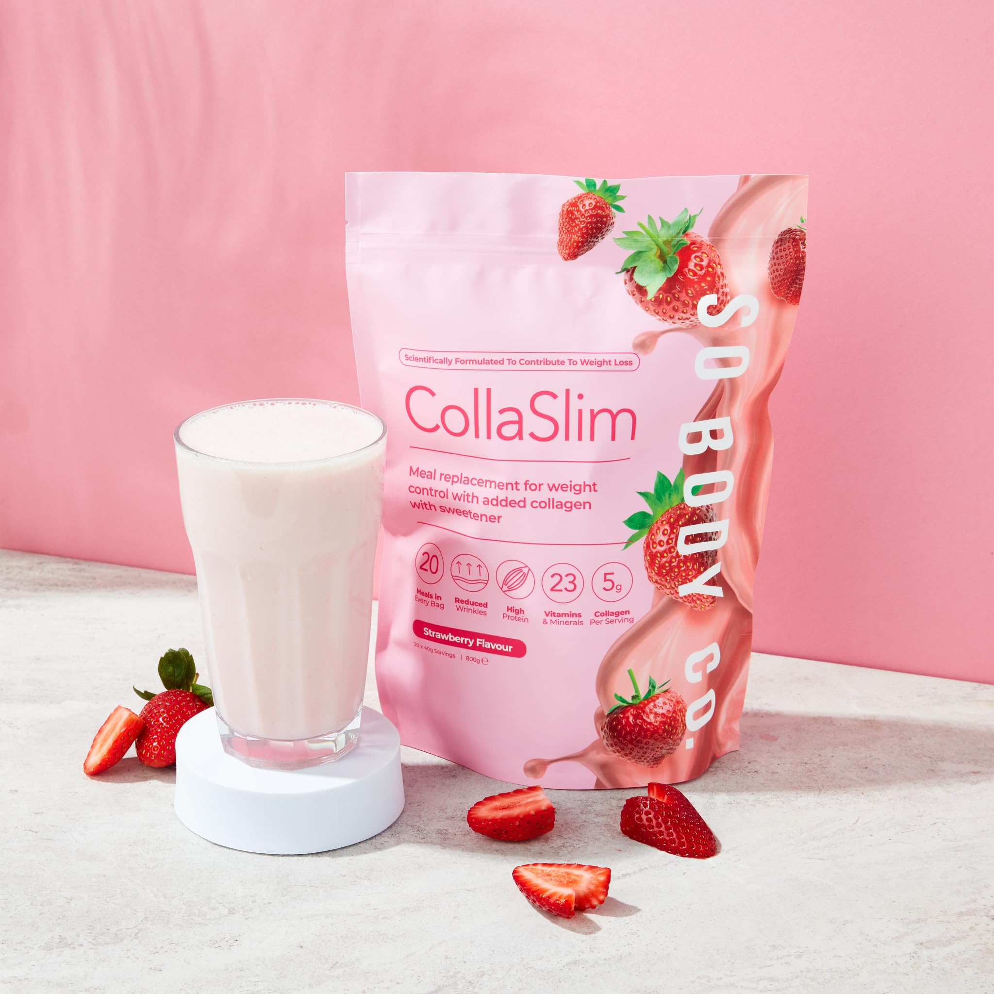 CollaSlim, Meal Replacement Shake with Added Collagen, Vitamins and Minerals, 800g So Body Co