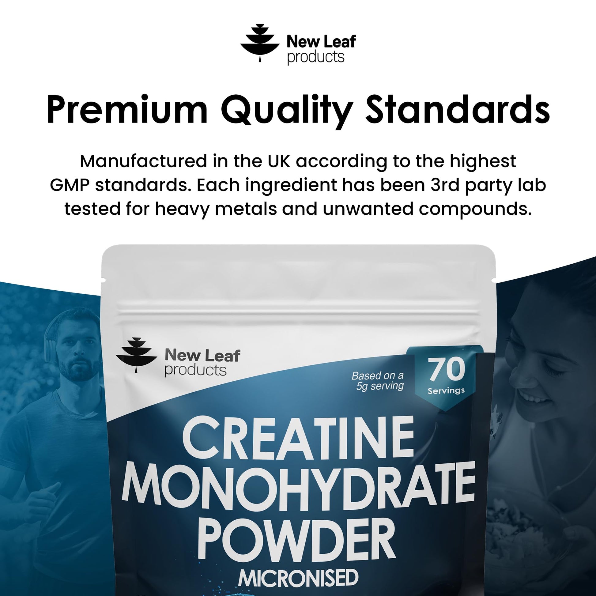 Creatine Monohydrate Powder 100% Pure Micronized Creatine - 350g Increased Absorption NEW LEAF PRODUCTS