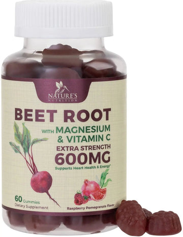 Nature's Nutrition Beet Gummies with Beetroot - Energy & Heart Health Support