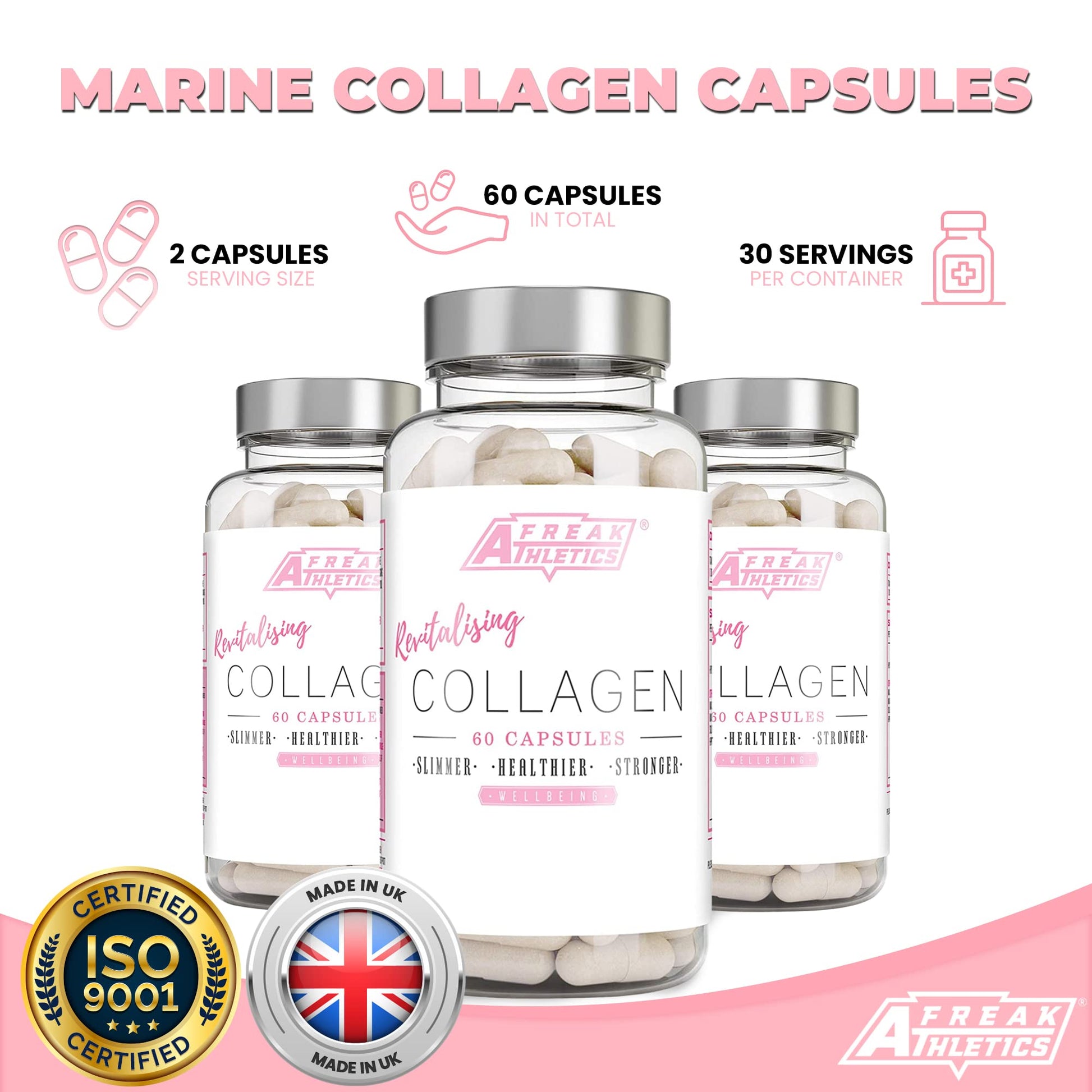 Collagen Supplements for Women - Marine Collagen Capsules - High Strength Skin, Hair Freak Athletics