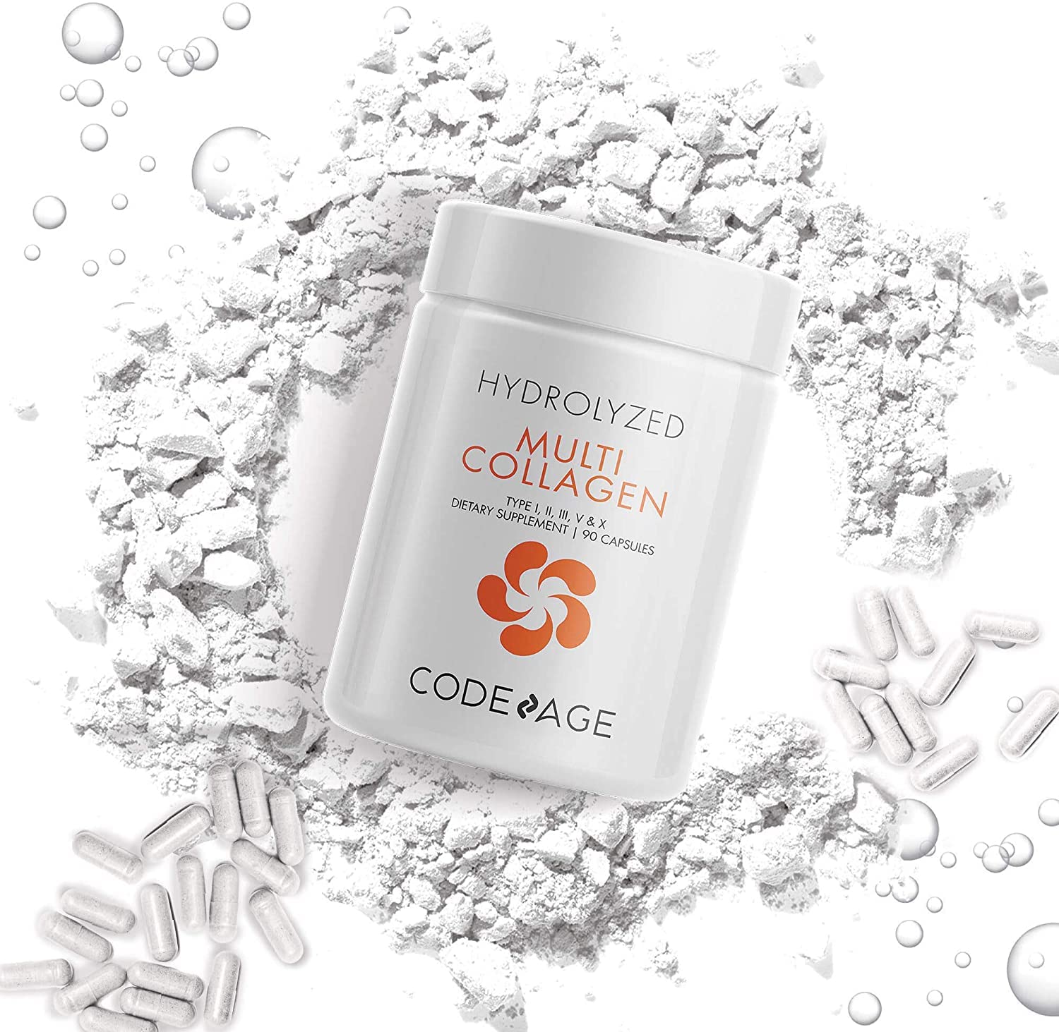 Codeage Multi Collagen Protein Capsules, Type I, II, III, V, X, Grass Fed & Hydrolyzed Collagen Pills Supplement Codeage