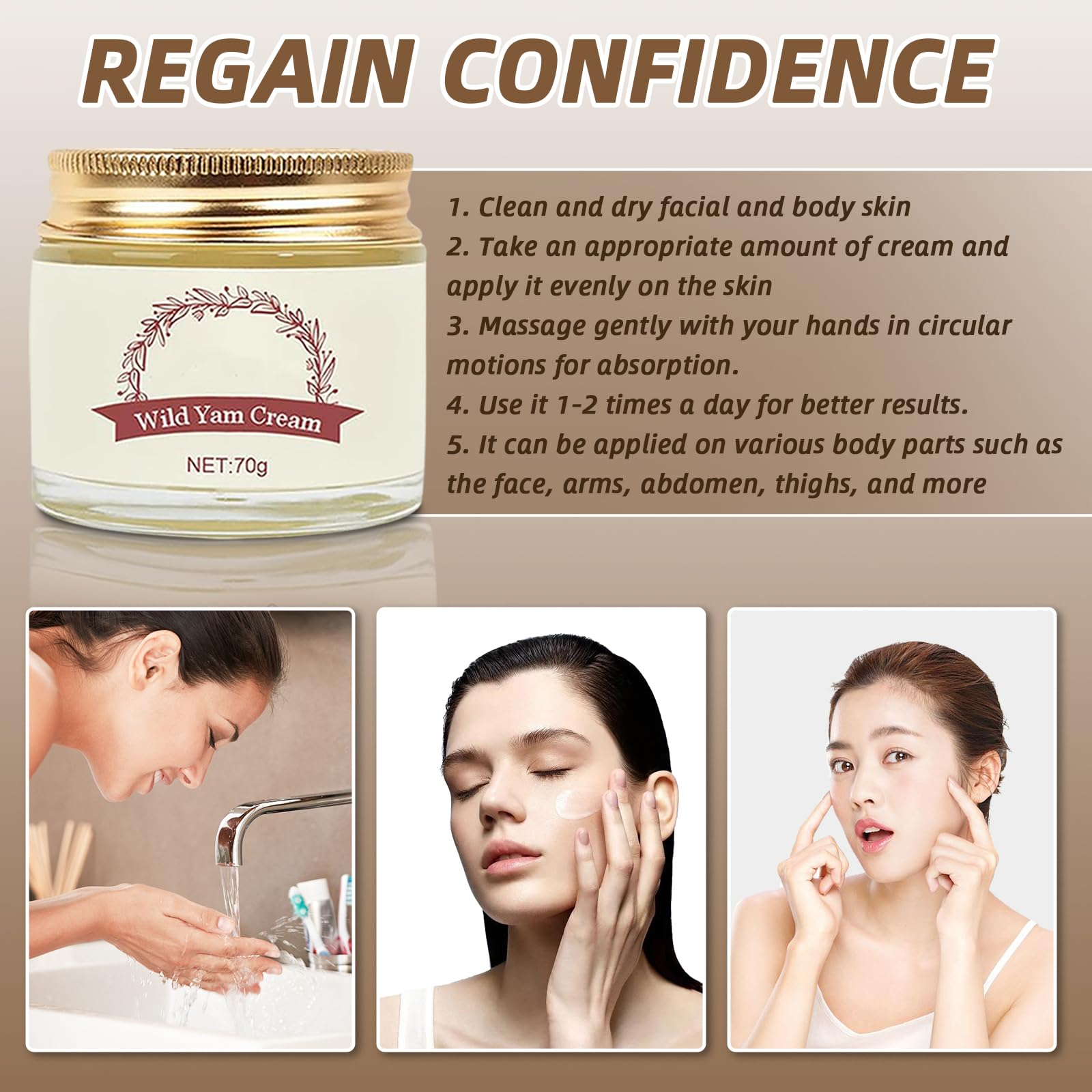 Kverg Wild Yam Cream - Wild Yam Cream Organic for Women, Hormone Balance, Yam Cream