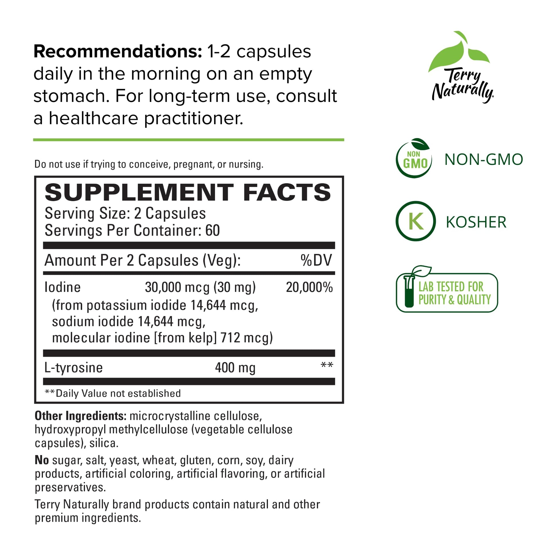 Terry Naturally Thyroid Care - 120 Capsules - Complete Metabolic Function - with Iodine Terry Naturally