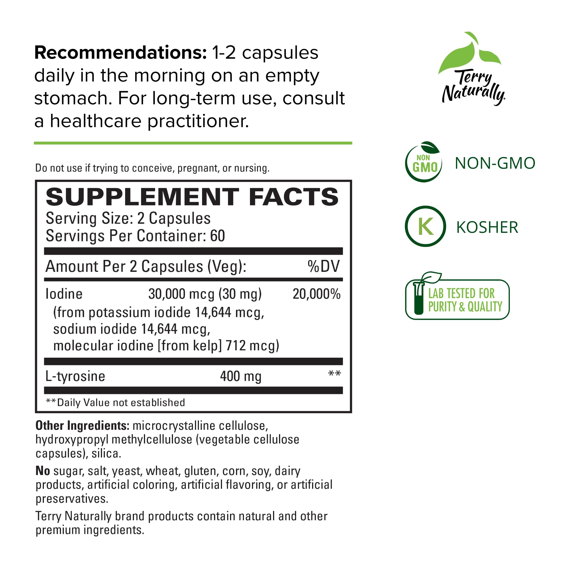 Terry Naturally Thyroid Care - 120 Capsules - Complete Metabolic Function - with Iodine Terry Naturally