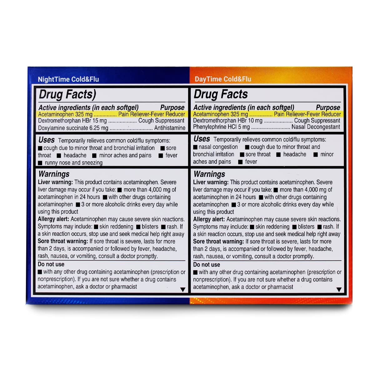 AXIM Day & Night 325-15-5-6.25 mg x 72 softgels AXIM