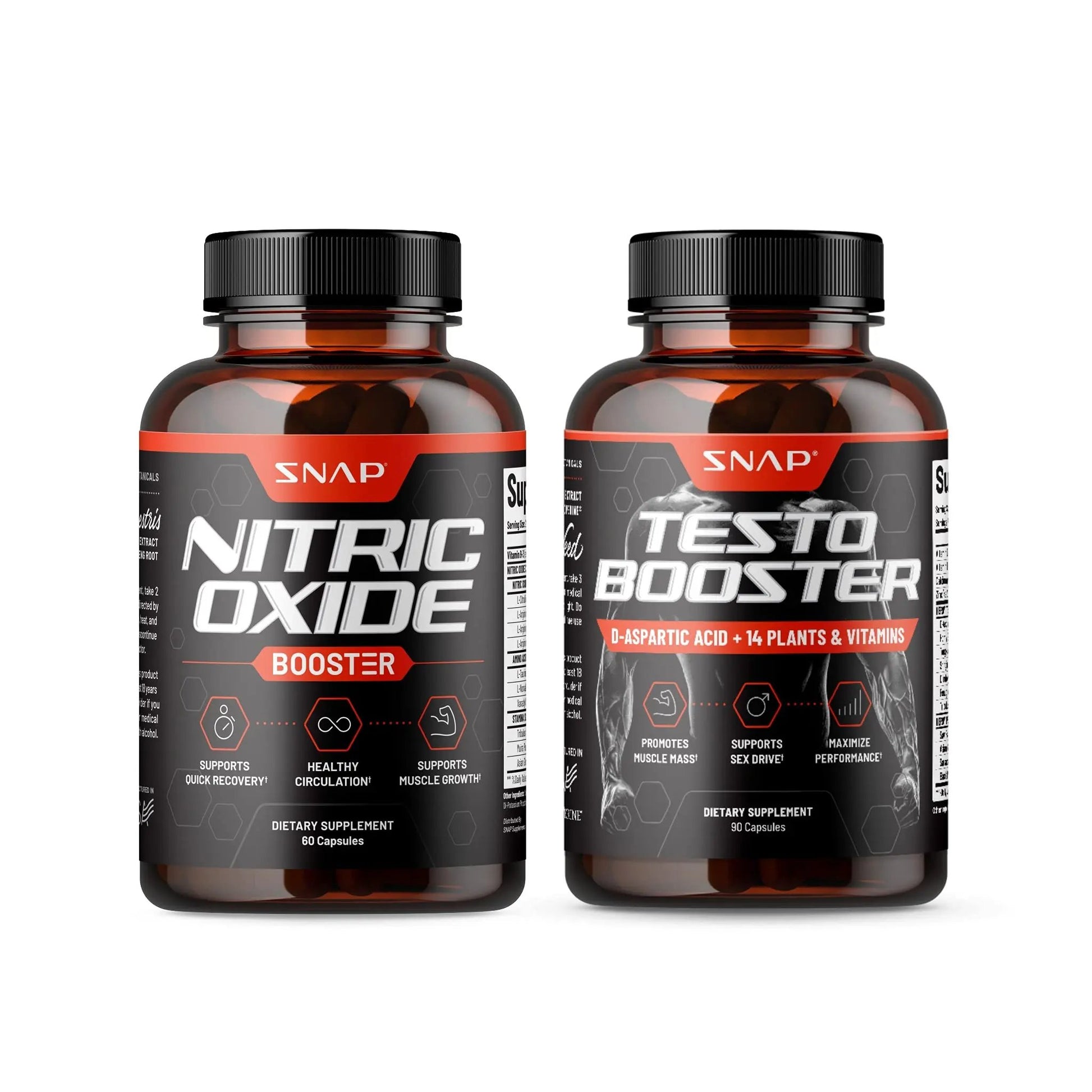 Snap Supplements Nitric Oxide + Testo Booster (2 Products)