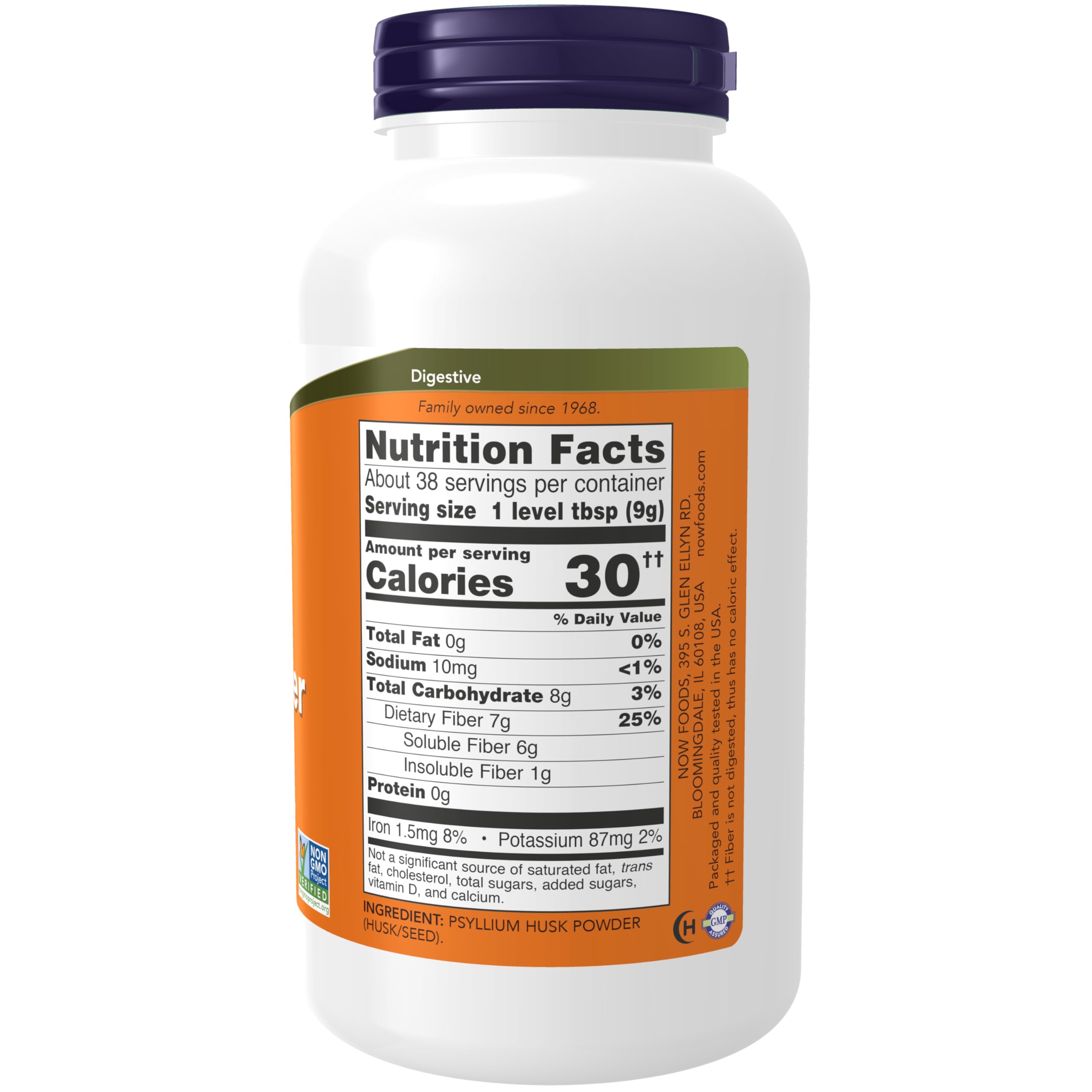 NOW Supplements, Psyllium Husk Powder, Non-GMO Project Verified, Soluble Fiber NOW