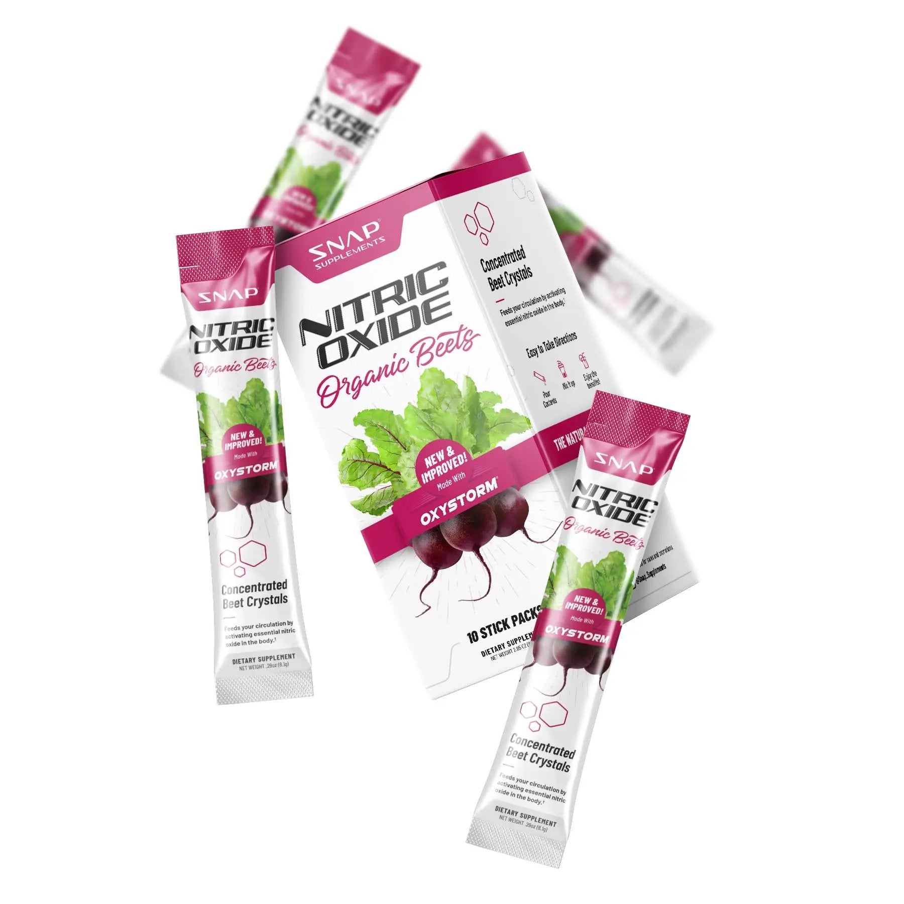 Snap Supplements Nitric Oxide Organic Beet Root Powder, Circulation Superfood On-The-Go Snap Supplements