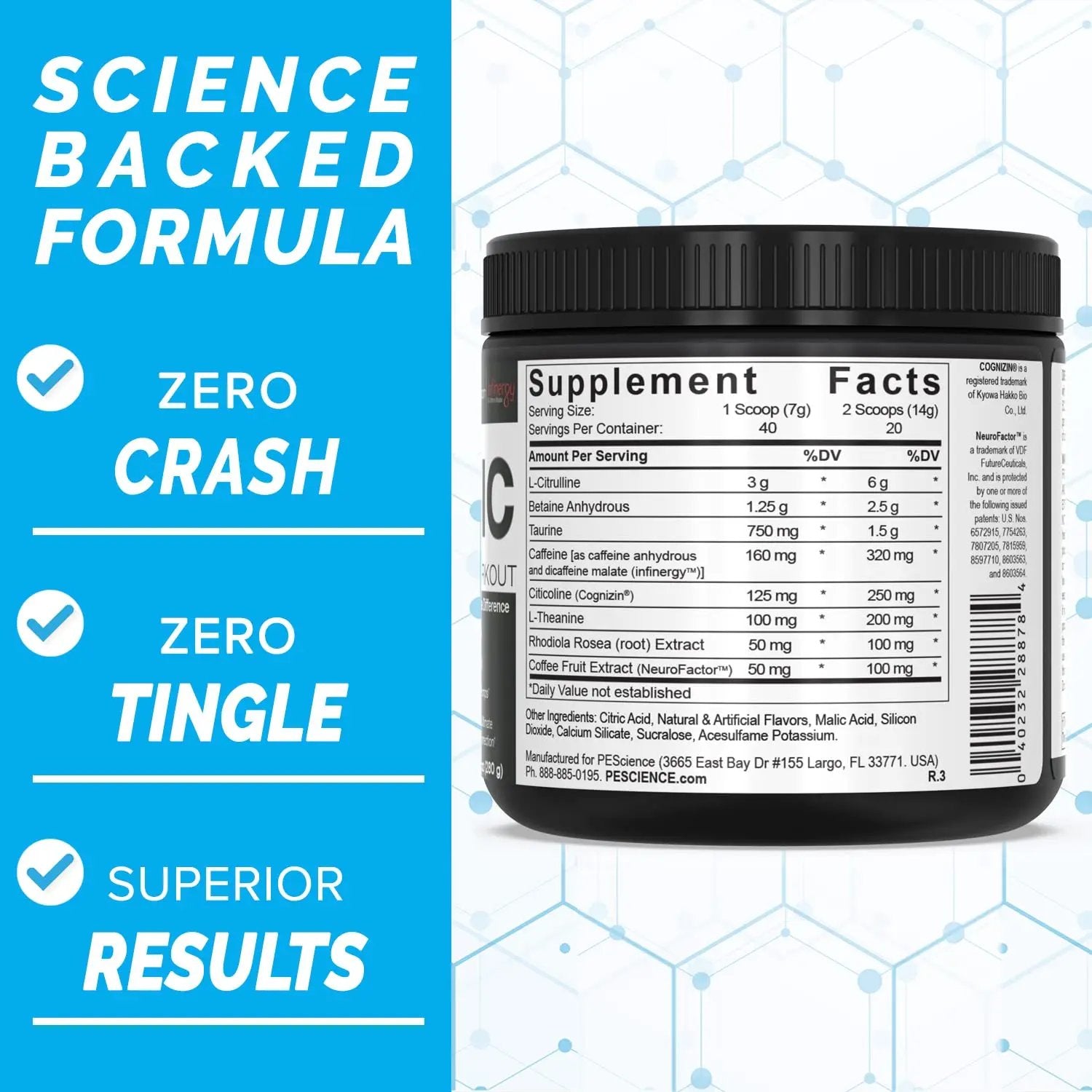 PEScience High Volume + Prolific Pre-Workout Stack, Powerful Nitric Oxide & Energy Supplement Bundle, Sour Peach Candy