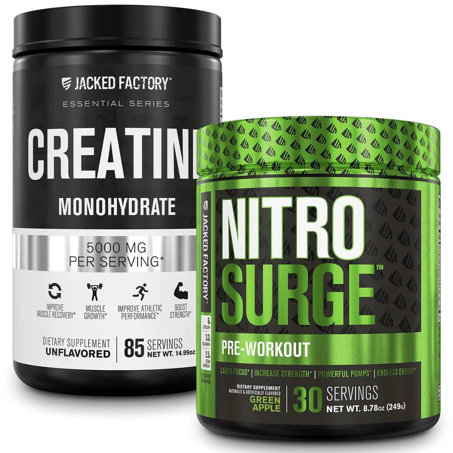 Nitrosurge Pre-Workout in Green Apple & Creatine Monohydrate for Men & Women