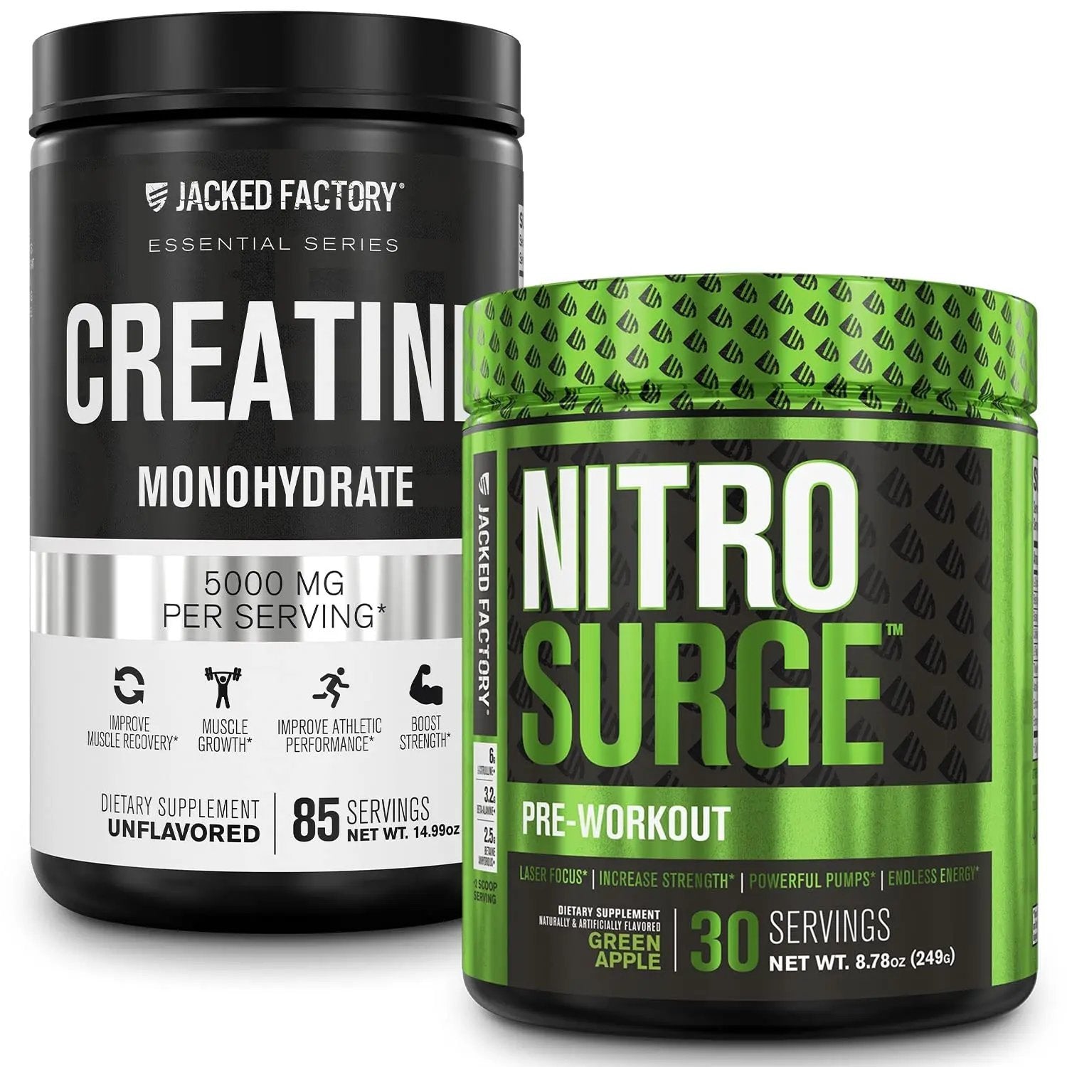 Nitrosurge Pre-Workout in Green Apple & Creatine Monohydrate for Men & Women