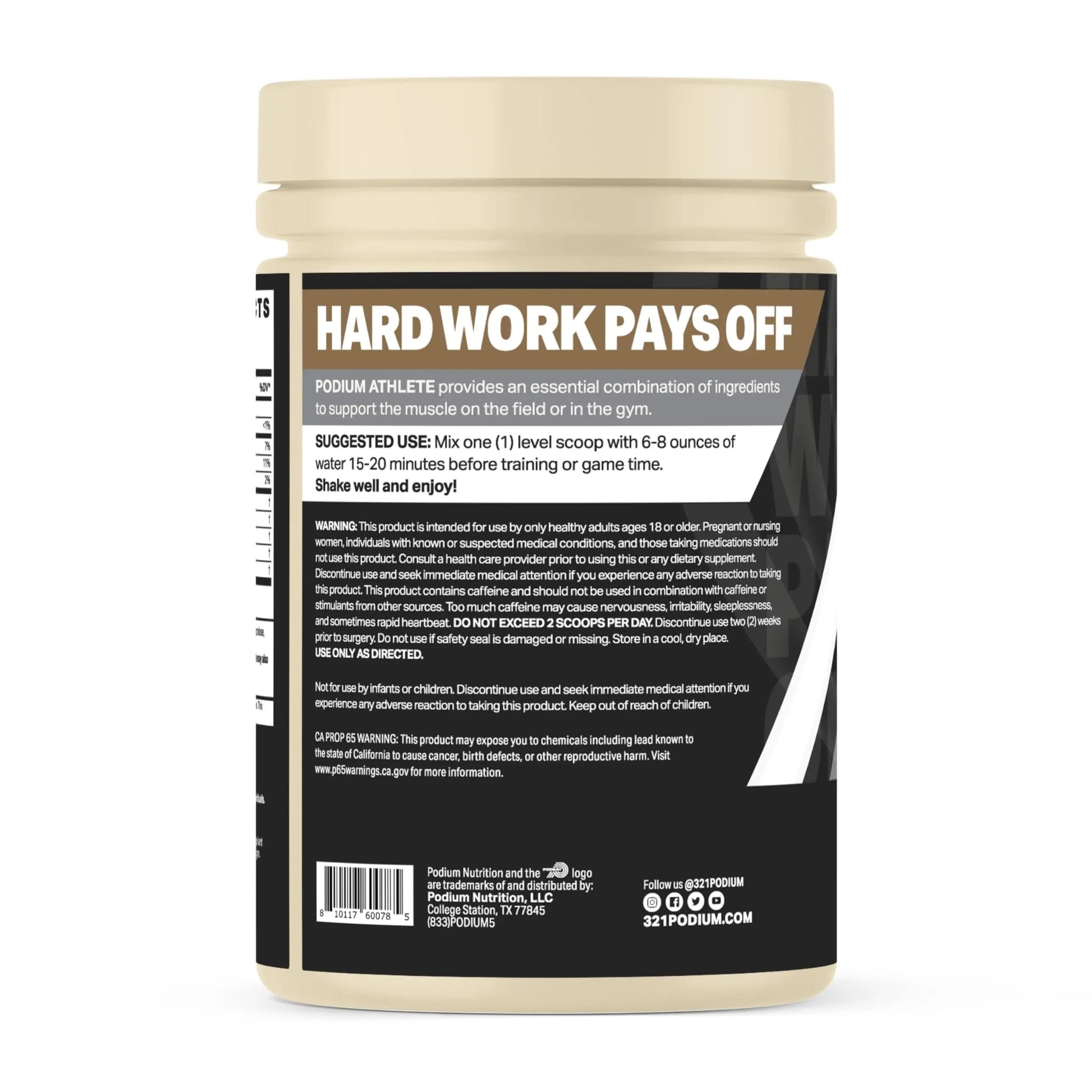 Podium Nutrition, Athlete Pre Workout Powder, Orange Dream Pop, 25 Servings, Beta Alanine Podium Nutrition