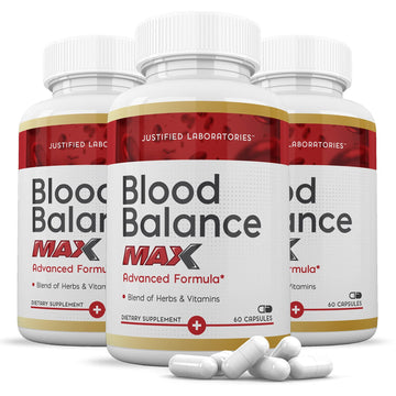 Justified Laboratories (3 Pack Blood Balance Max 1295MG Formula Supplement Pills