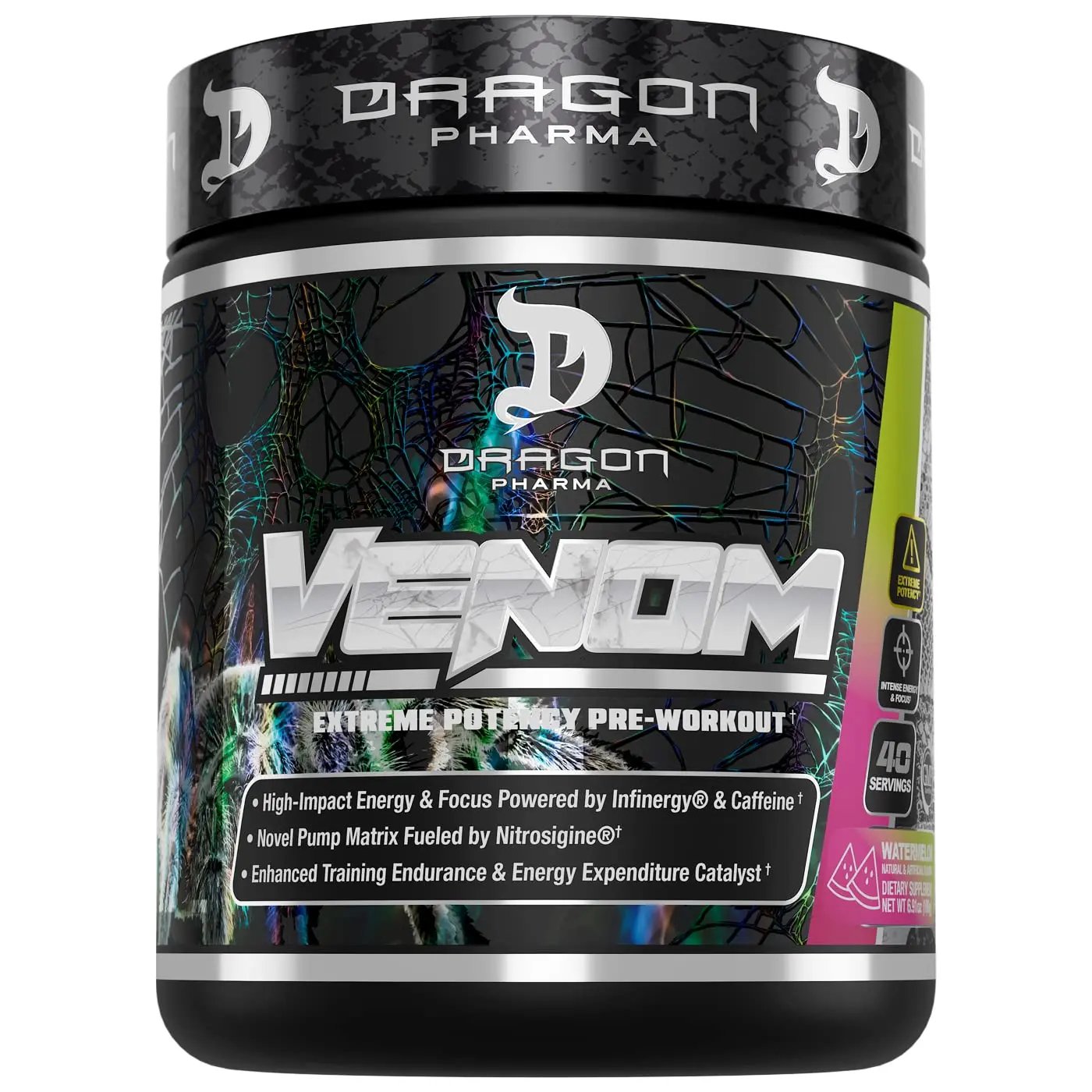 DRAGON PHARMA Venom Extreme Potency Pre-Workout, Laser Sharp Focus + Energy