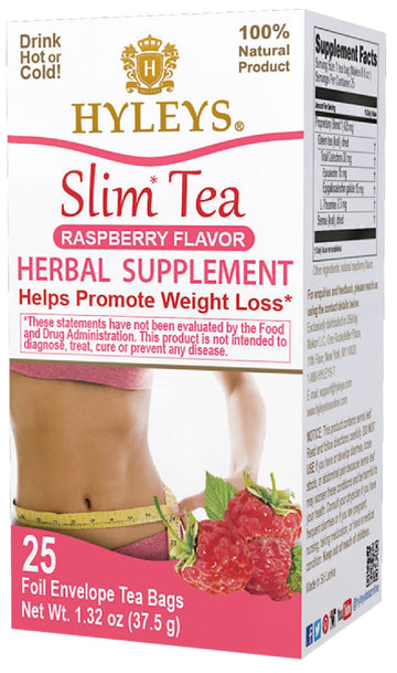 Hyleys Slim Tea Raspberry Flavor - Weight Loss Herbal Supplement Cleanse and Detox