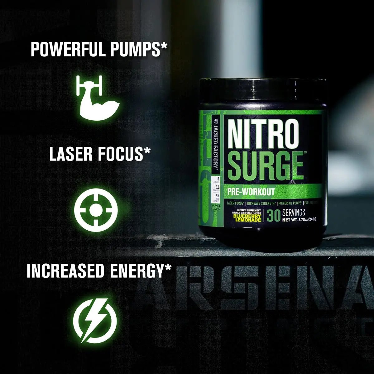 Jacked Factory Nitrosurge Pre-Workout in Cherry Limeade & Watermelon Nitrosurge Shred Thermogenic Pre-Workout for Men & Women