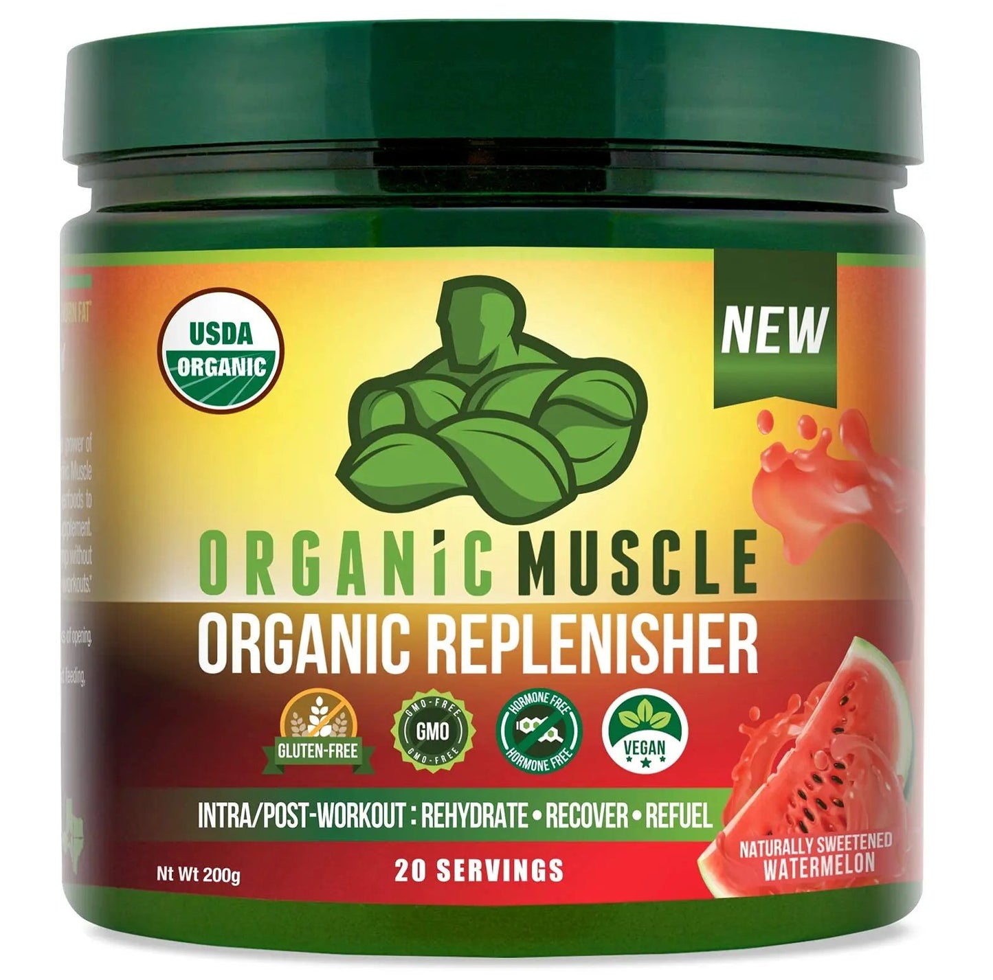 Organic Muscle Bundle - Pre-Workout Powder for Energy (Passionfruit Guava) + Replenisher for Hydration (Watermelon) - USDA Certified Organic