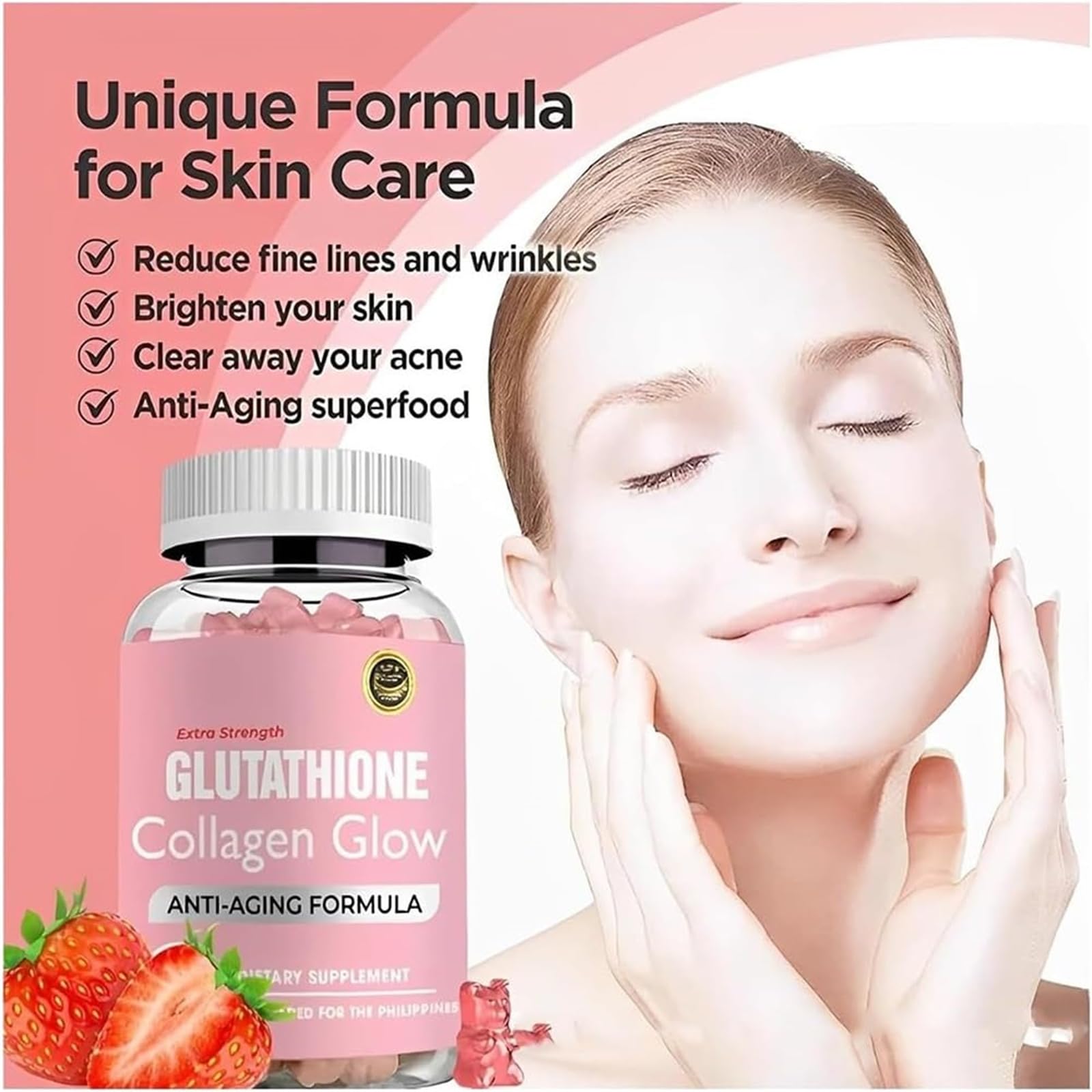 Caduola Glutathione Collagen Glow Gummies, Glutathione Collagen Glow Gummies for Dark Spot Caduola