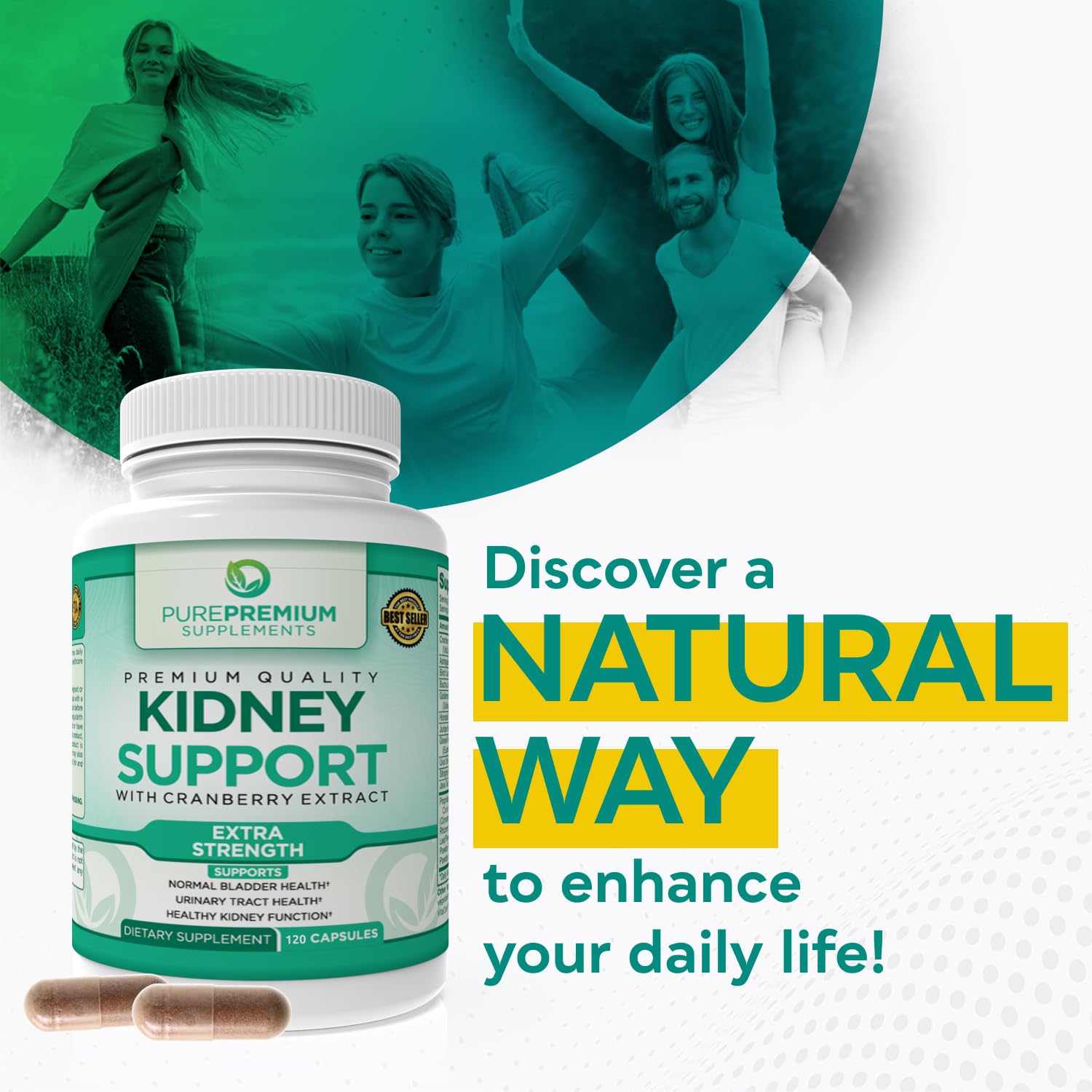 PurePremium Kidney Support Supplement for Men and Women - with Cranberry Extract PurePremium Supplements