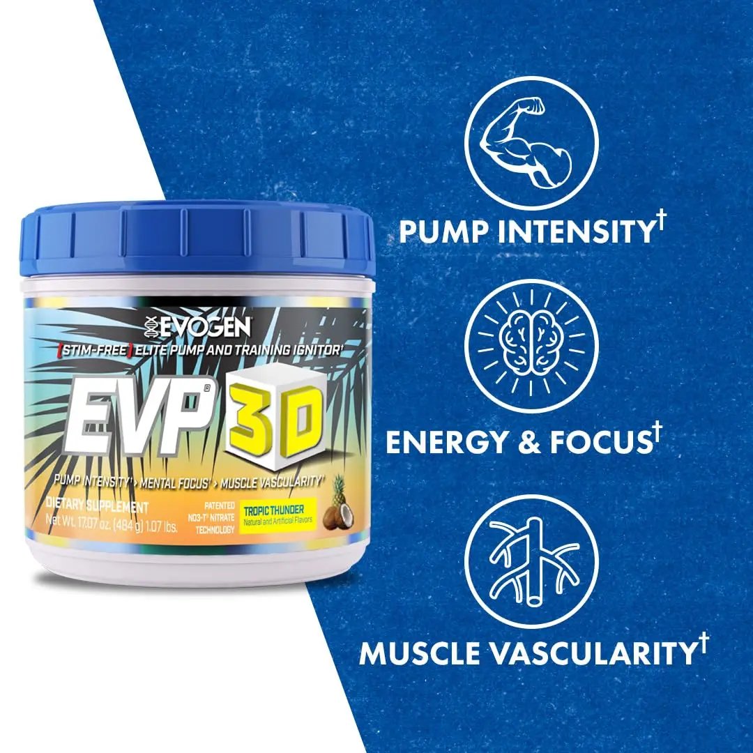 Evogen EVP-3D | Extreme Pre-Workout Pump Ignitor, Arginine Nitrate, Citrulline, Beta Evogen