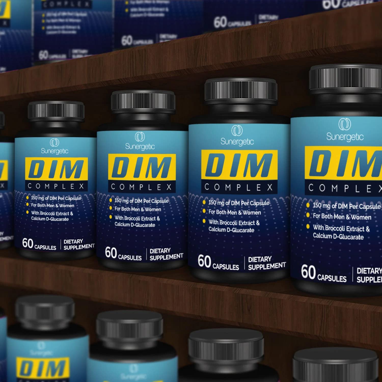 Premium DIM Supplement–Includes 150mg DIM (diindolylmethane), Broccoli, Calcium D Sunergetic