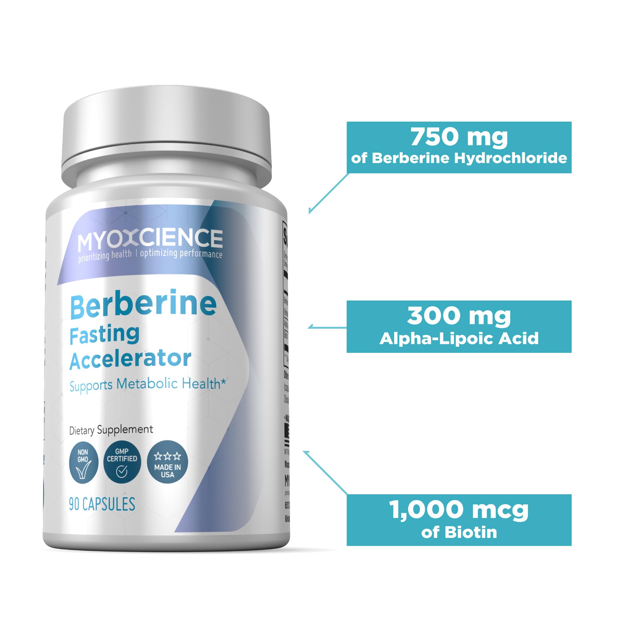 MYOXCIENCE Berberine Fasting Accelerator: Berberine HCL with ALA (Alpha Lipoic Acid) MYOXCIENCE