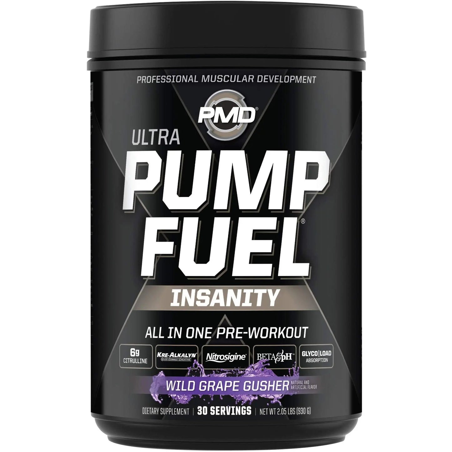 PMD Sports Ultra Pump Fuel Insanity - Pre Workout - Grape Gusher (30 Servings) Sports Omega Cuts Elite Thermogenic Fat Burner (90 Softgels)