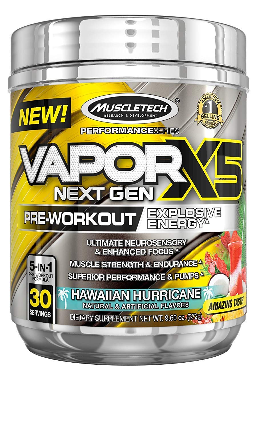 Pre Workout Powder | MuscleTech Vapor X5 for Men & Women, Energy Drink Mix Sports