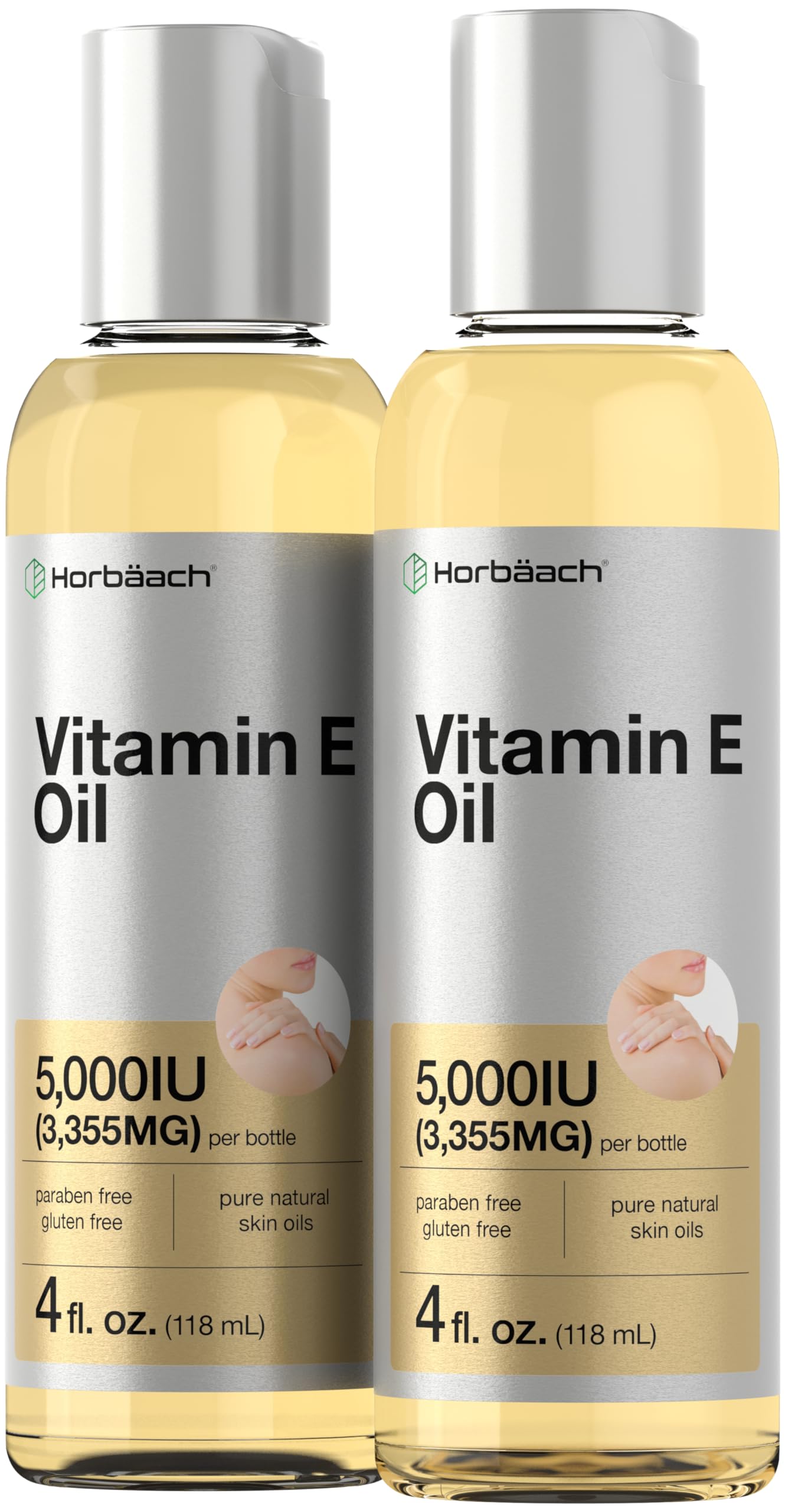 Vitamin E Oil | 5000 IU | 8 oz (2 x 4oz) Value Pack | for Skin, Hair, Face & Body | Vegetarian