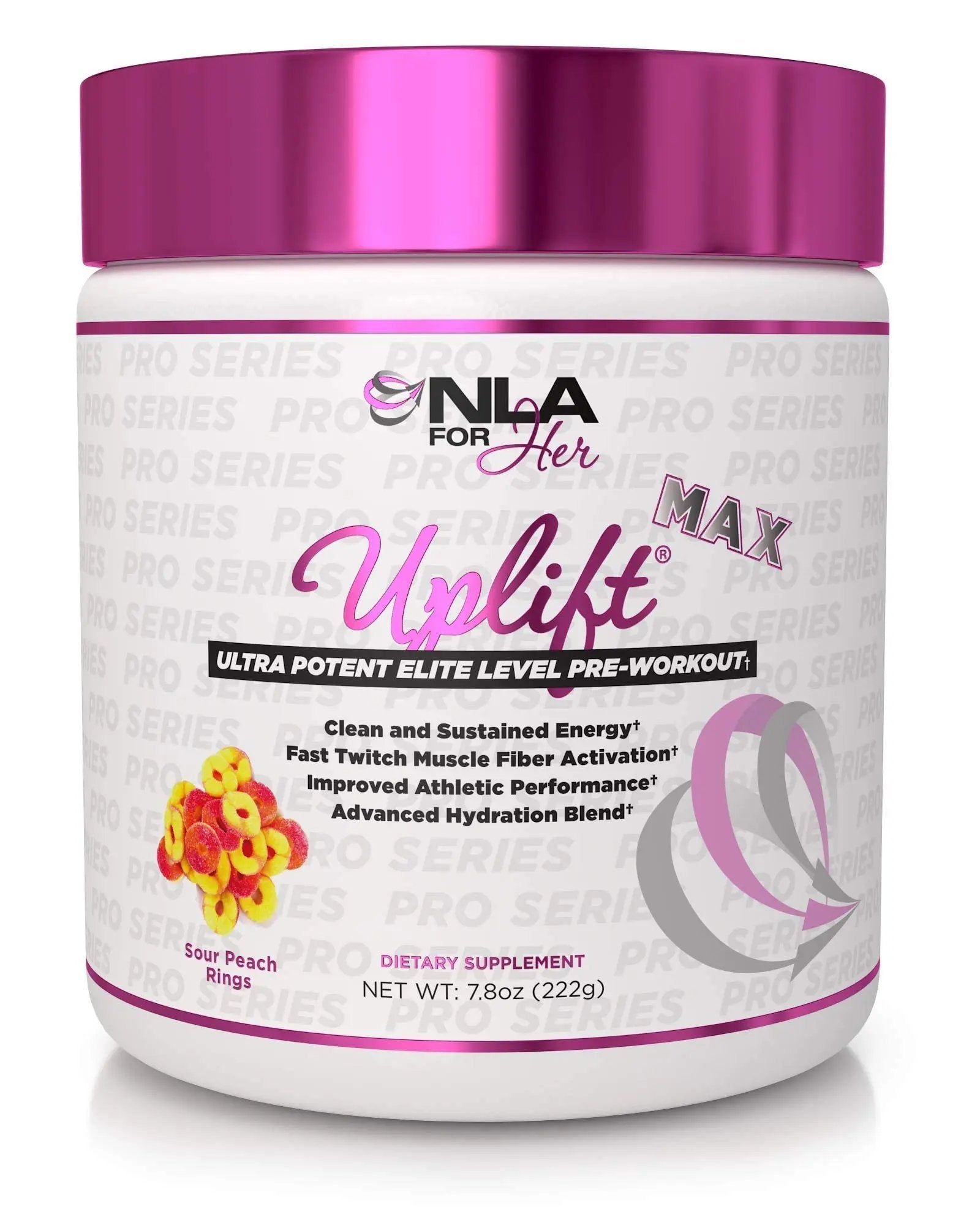 NLA for Her Pre/Intra Workout Stack (Includes Her Thermogenic Amino Georgia Peach and Uplift Max Pre Workout Sour Peach Rings)