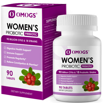 OMOGS Women's Probiotic,with Cranberry Extract and Organic Prebiotics,90 Billion CFUs