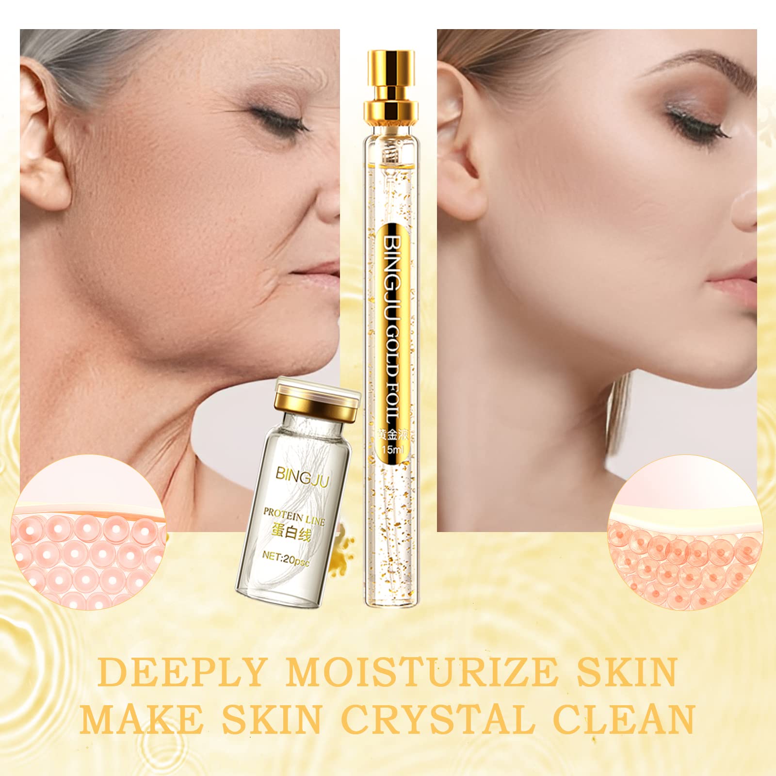 Instalift Korean Protein Thread Lifting Set, Absorbable Collagen Threads for Face Lift, Soluble Protein DRTRU