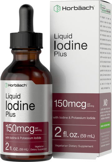 Liquid Iodine Solution Drops | 2 fl oz | 150 mcg | Iodine & Potassium Iodide Supplement