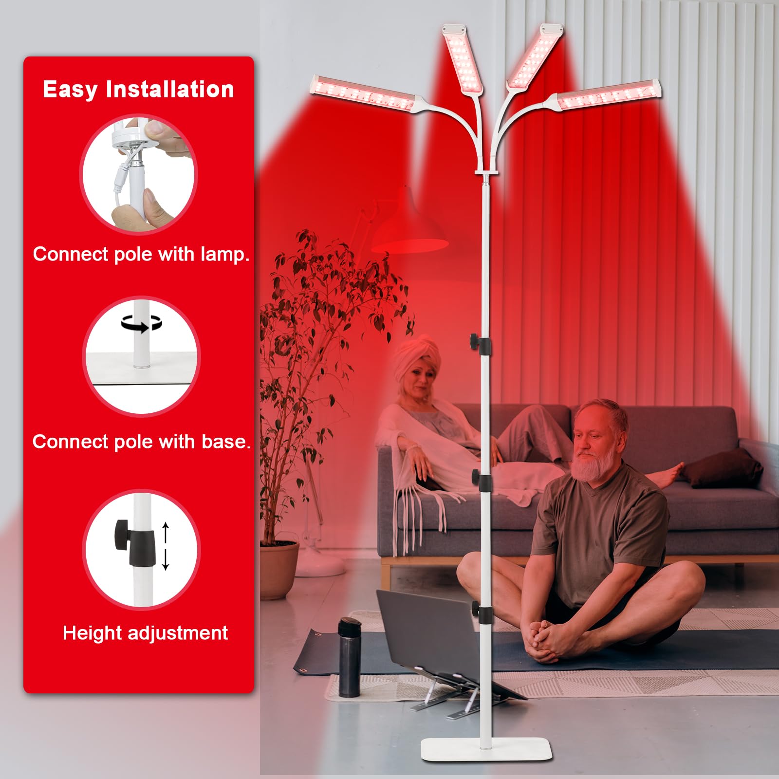 Akarishin Red Light Therapy Lamp-660nm Red Light,850nm & 940nm Infrared Light Therapy Akarishin