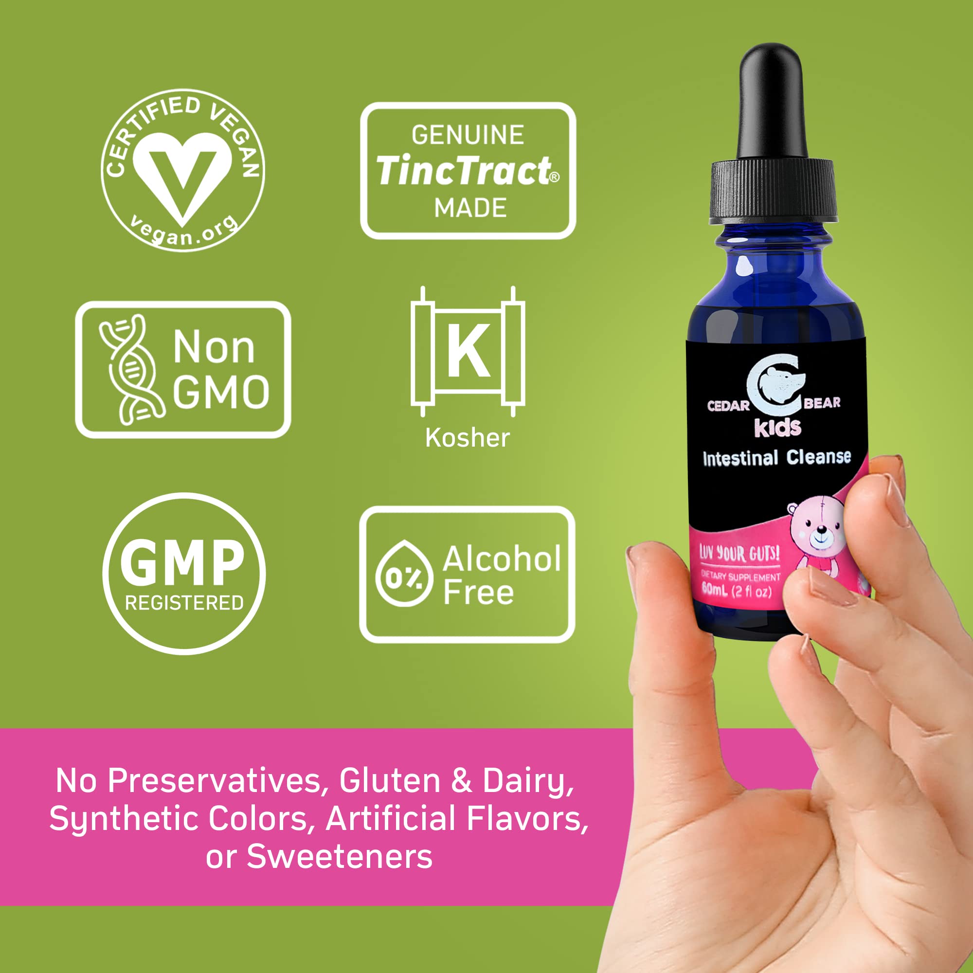 Cedar Bear - Intestinal Cleanse for Kids, Liquid Herbal Supplement for Detox Cleanse Cedar Bear Naturales