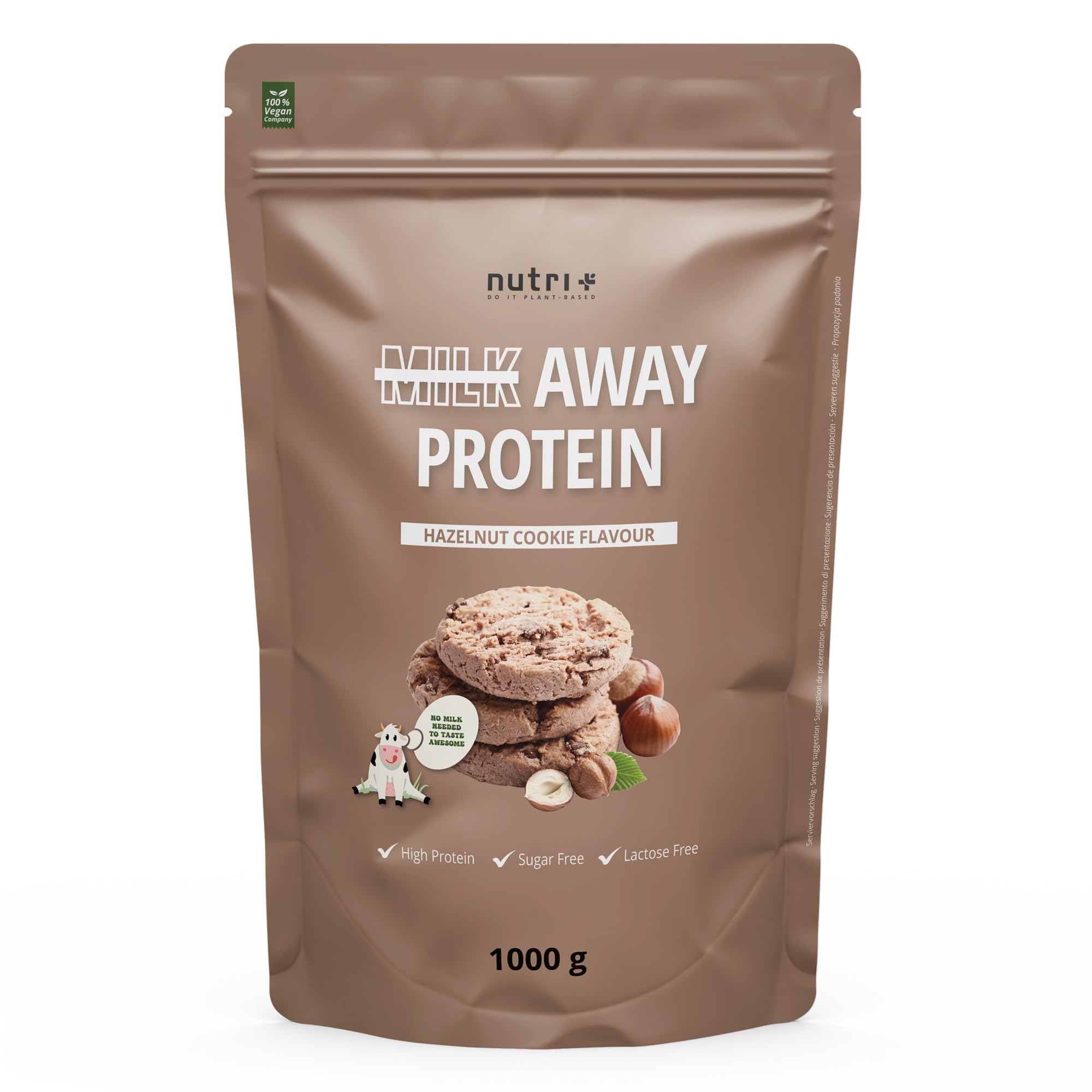 Vegan Protein Powder Hazelnut Cookie - Milk Away Vegan Protein Without Soy 1kg