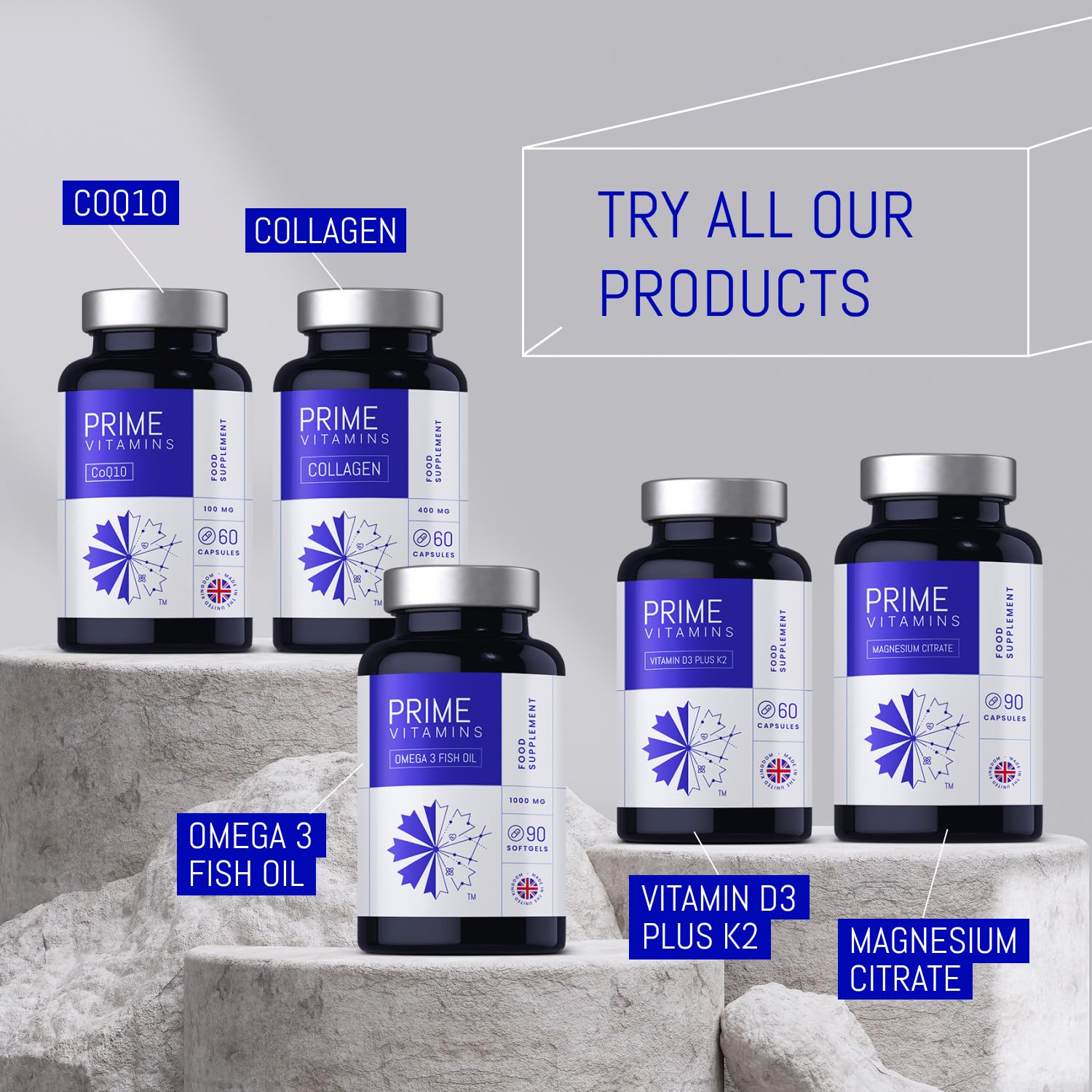 Marine Collagen 400mg | Hydrolysed Collagen Supplements for Women & Men PRIME VITAMINS