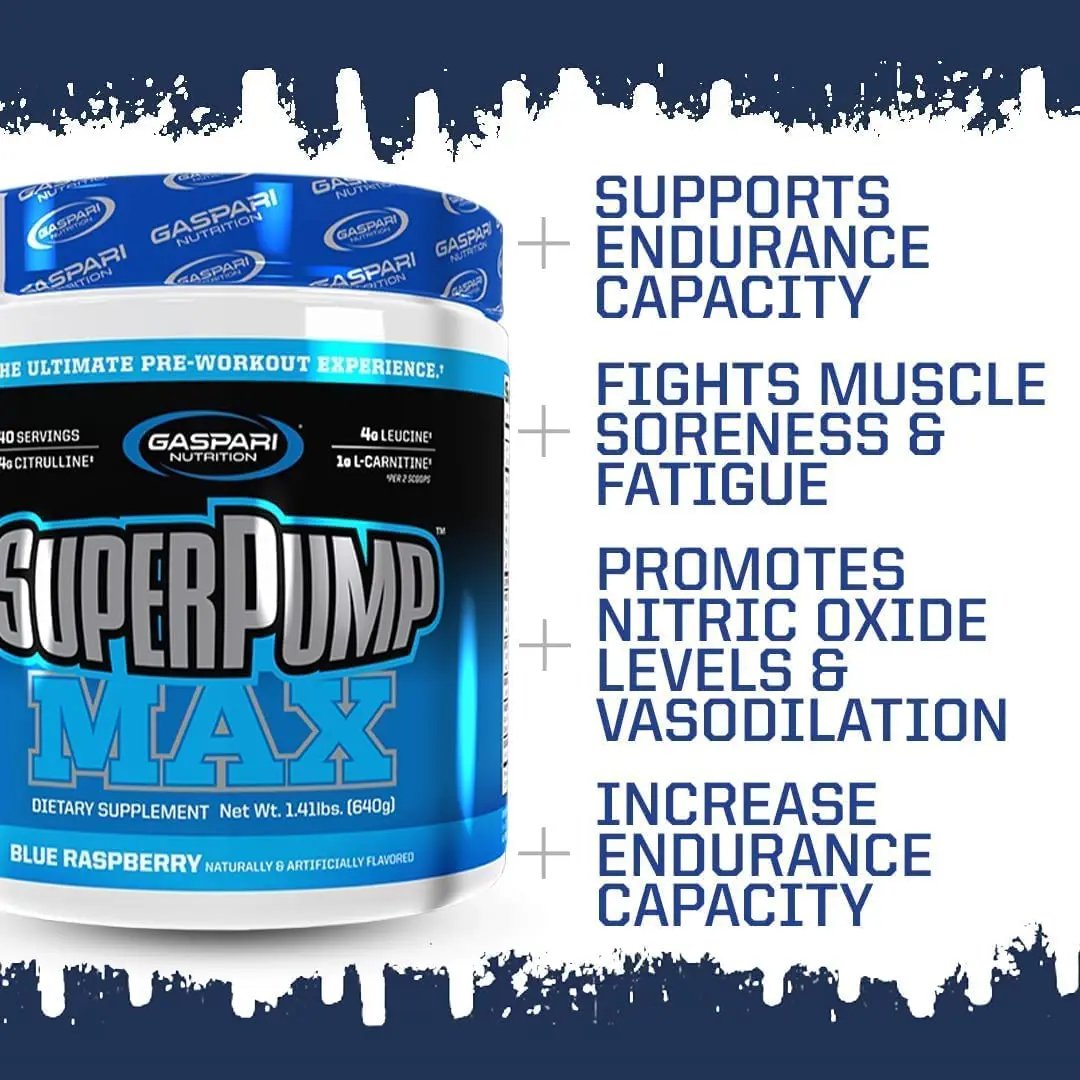 Gaspari Nutrition SuperPump Max Blue Raspberry Ice - 1.41 lbs