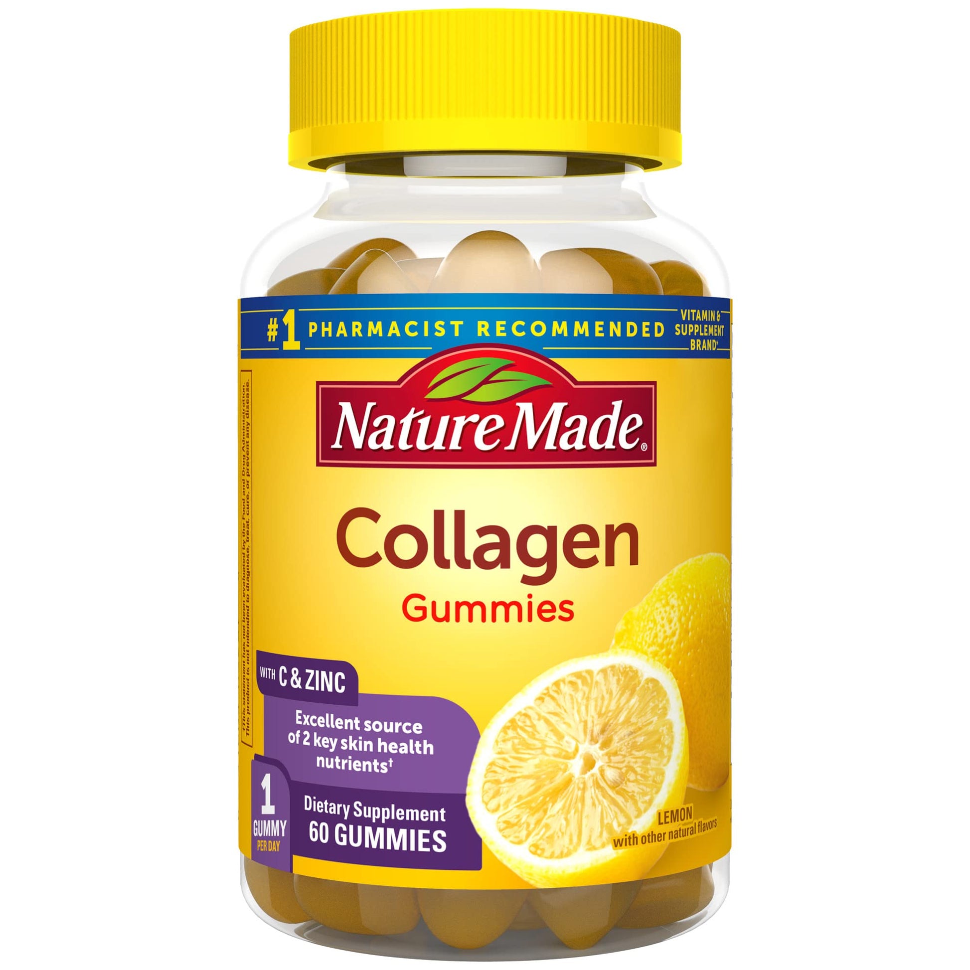 Nature Made Collagen Gummies with Vitamin C, Zinc and Biotin, Hydrolyzed Collagen
