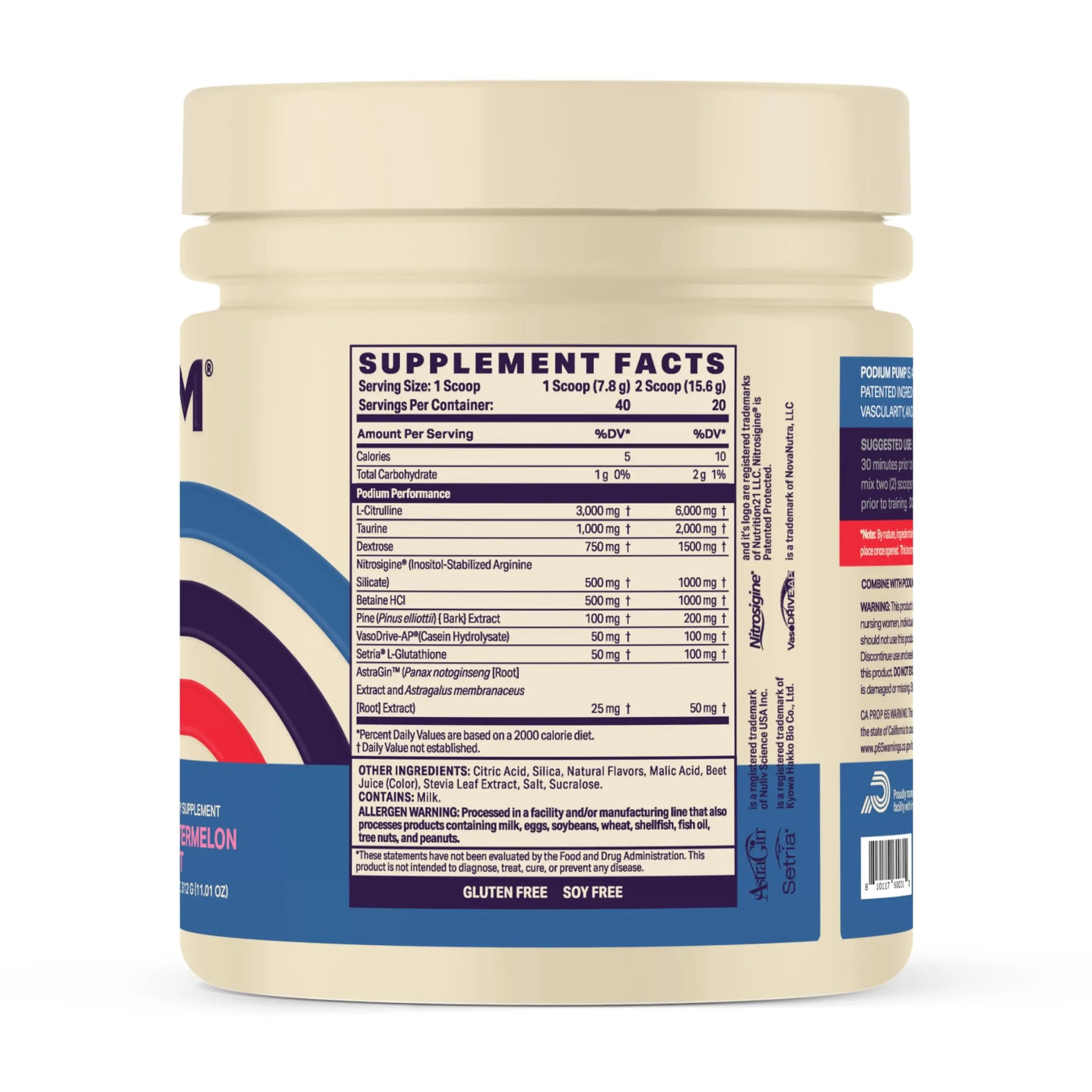 Podium Nutriton, Pump, Stimulant Free Pre-Workout, 40 Servings (Watermelon Mint)