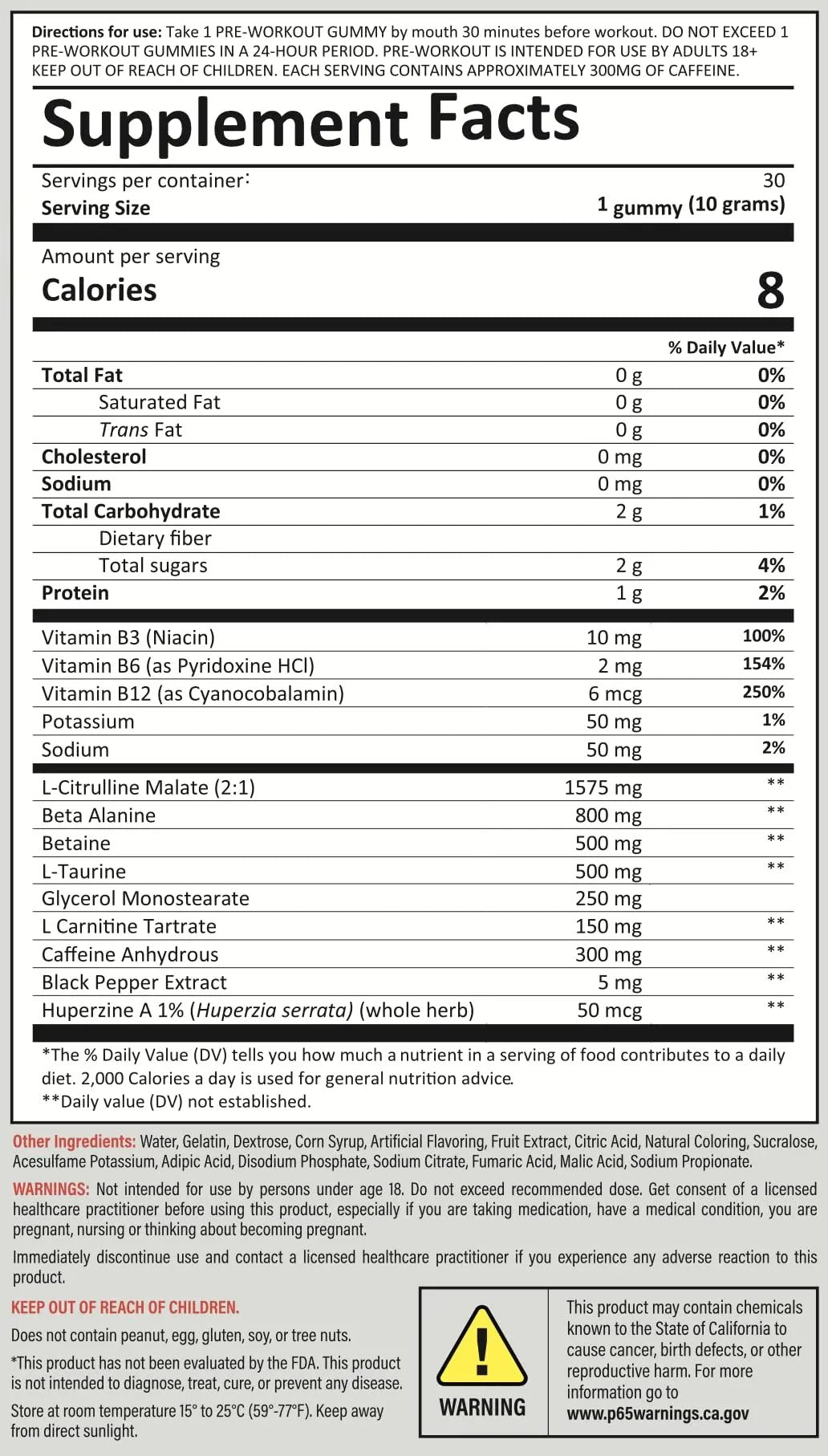Kodagenix Pre Workout Gummies for Men and Women with Caffeine, L-Citrulline and Beta Kodagenix