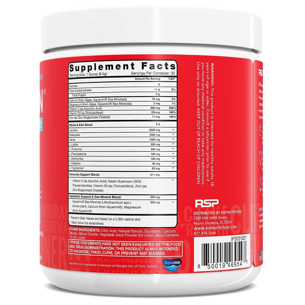 RSP NUTRITION AminoLean Pre Workout Energy (BlackBerry Pomegranate 30 Servings) with AminoLean Recovery Post Workout Boost (Tropical Island Punch 30 Servings)