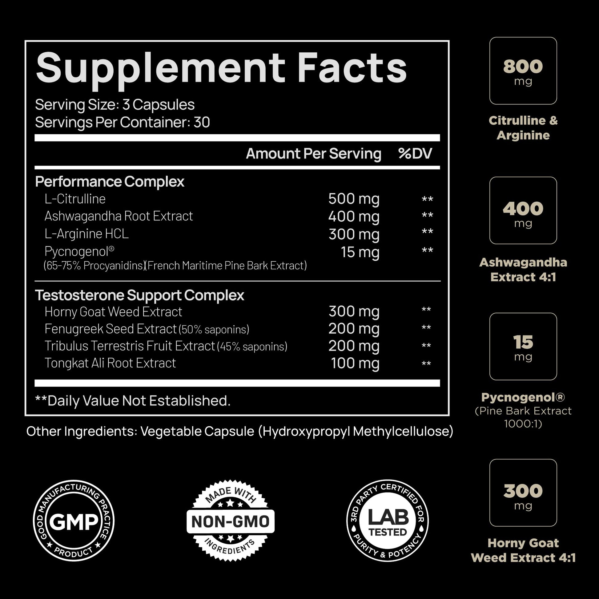 21,800mg Testosterone Booster for Men 8X Strength w. Ashwagandha, Tongkat Ali TERRA ELMNT