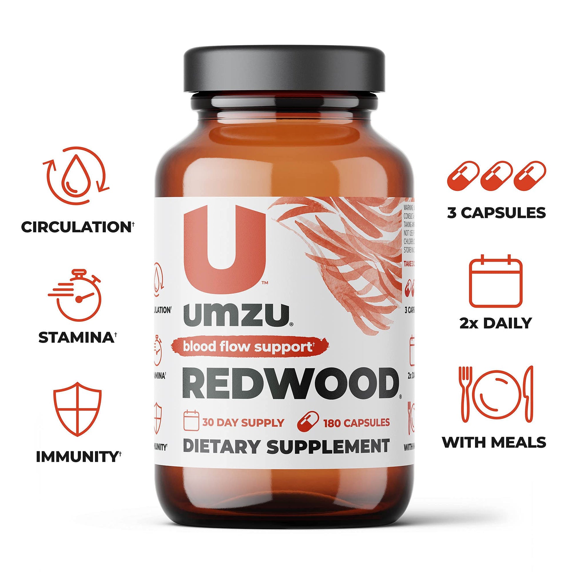 UMZU Redwood - Supports Nitric Oxide & Healthy Blood Flow - Blend of Vitamins & Herbal UMZU