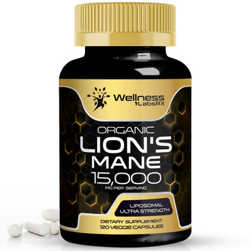 Lions Mane Supplement Capsules - 120 Count - Mushroom Supplement, Brain Supplements